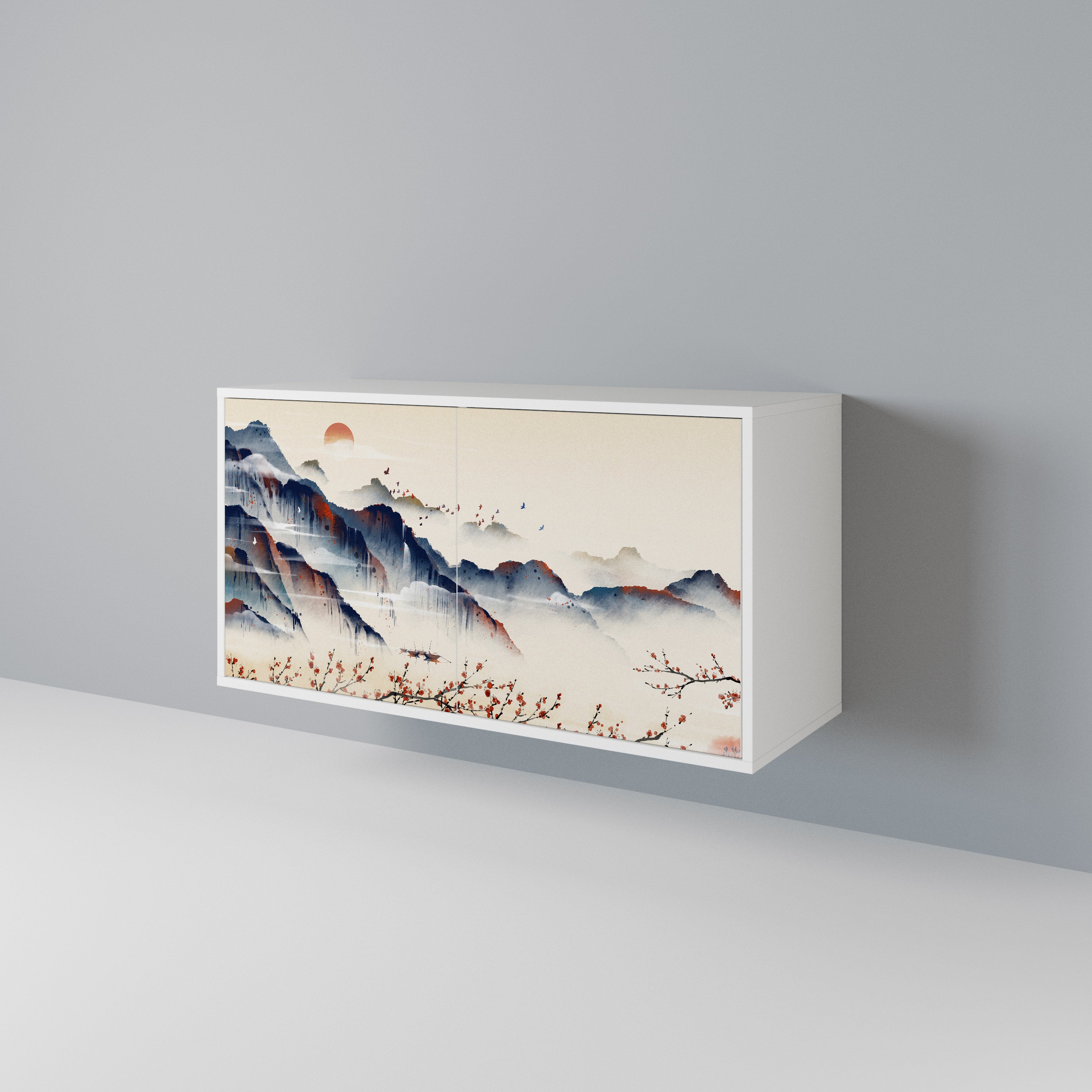 JAPANESE LANDSCAPE Skänk med två dörrar