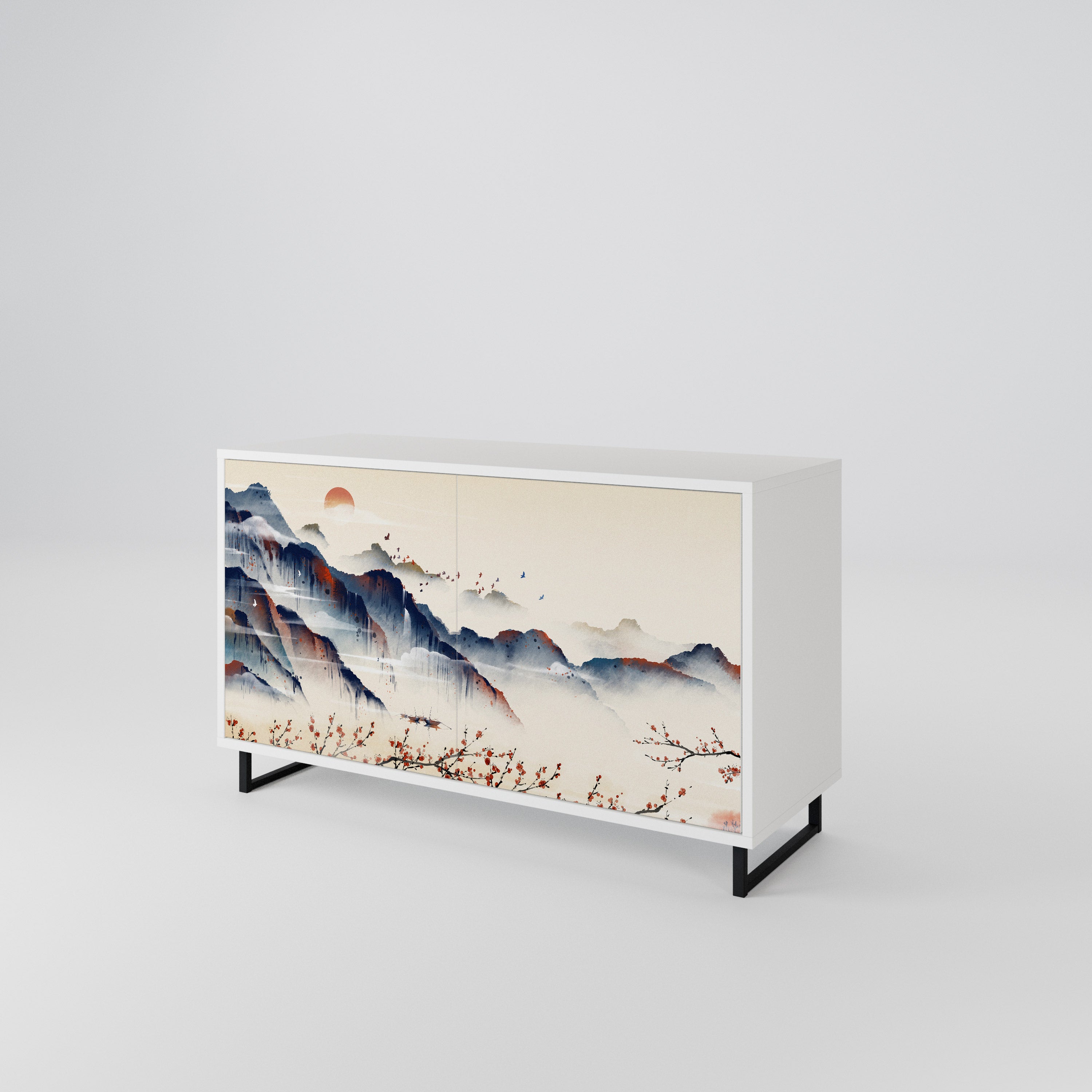 JAPANESE LANDSCAPE Skänk med två dörrar