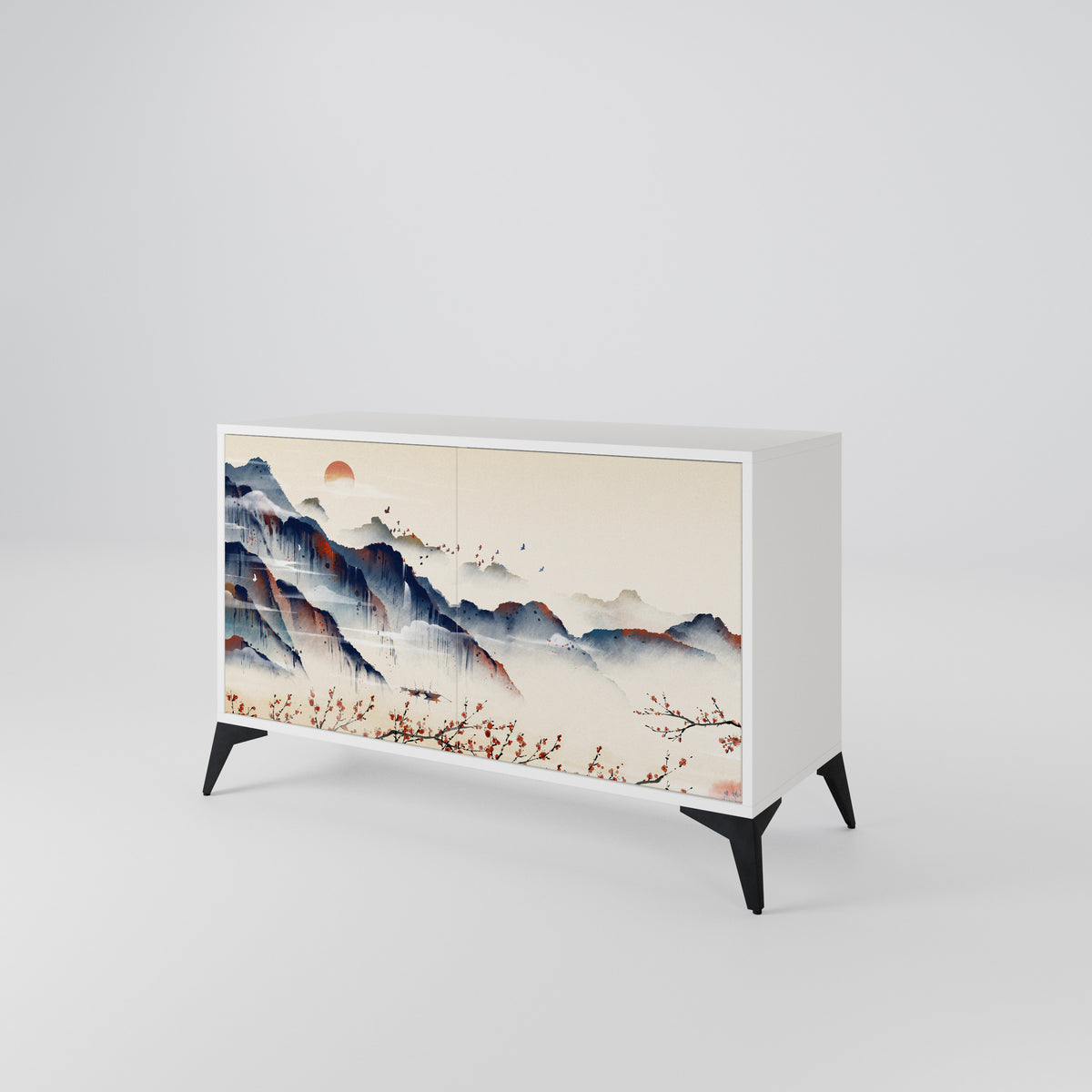 JAPANESE LANDSCAPE Skänk med två dörrar
