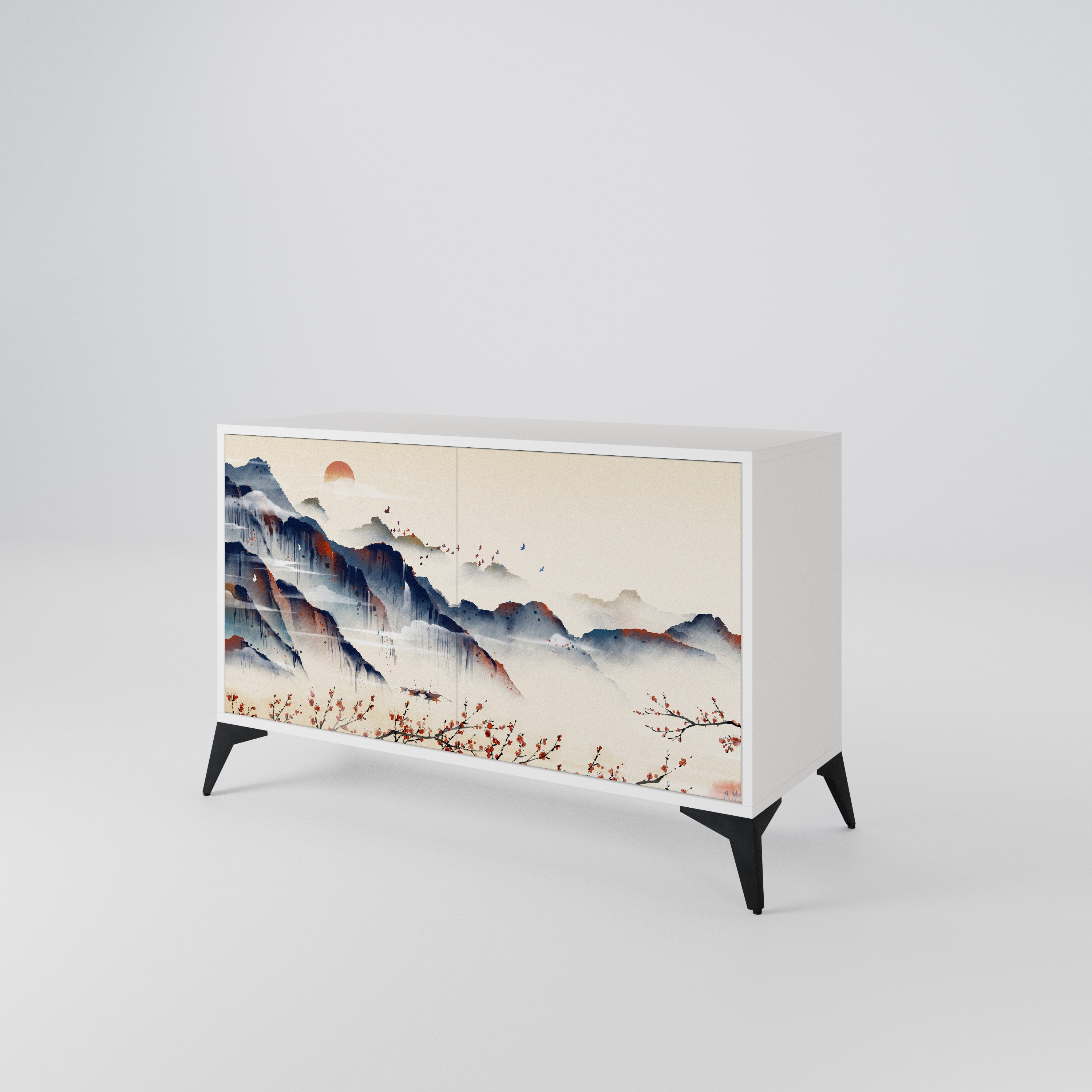 JAPANESE LANDSCAPE Skänk med två dörrar