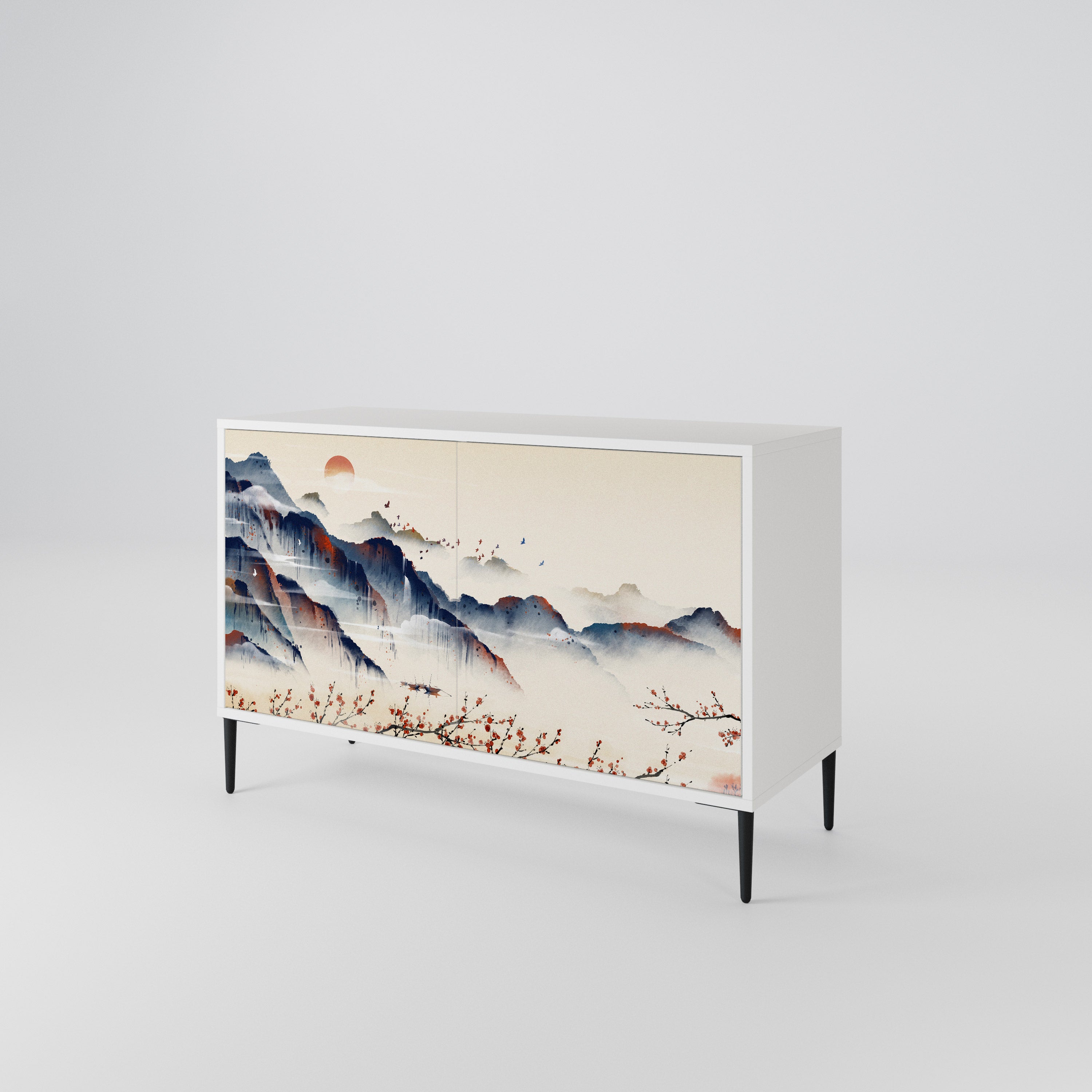JAPANESE LANDSCAPE Skänk med två dörrar