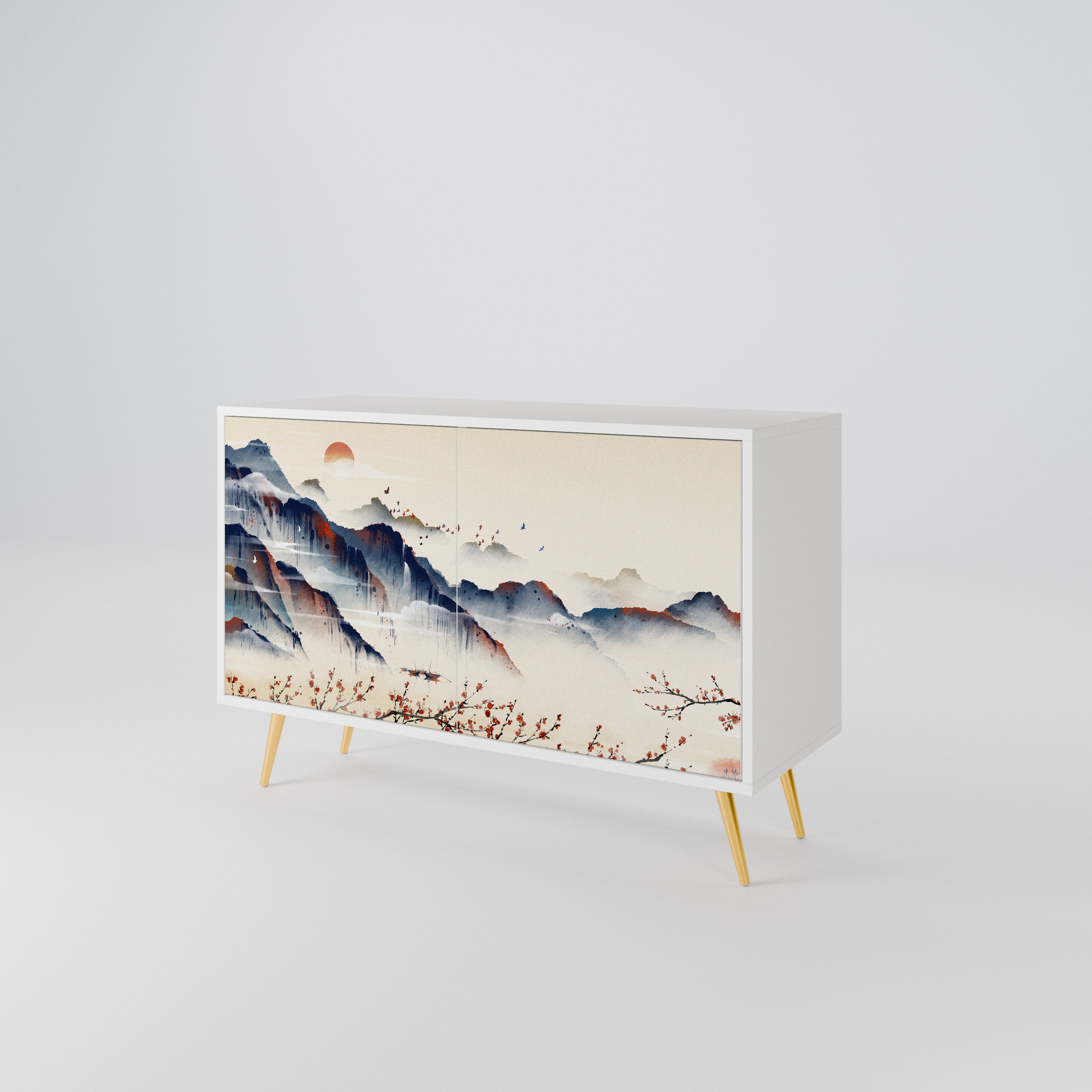 JAPANESE LANDSCAPE Skänk med två dörrar