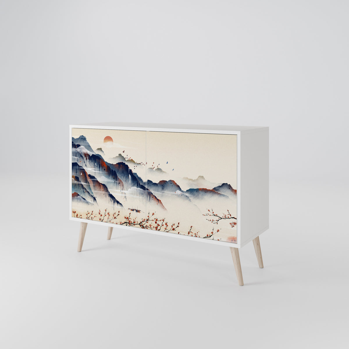 JAPANESE LANDSCAPE Skänk med två dörrar
