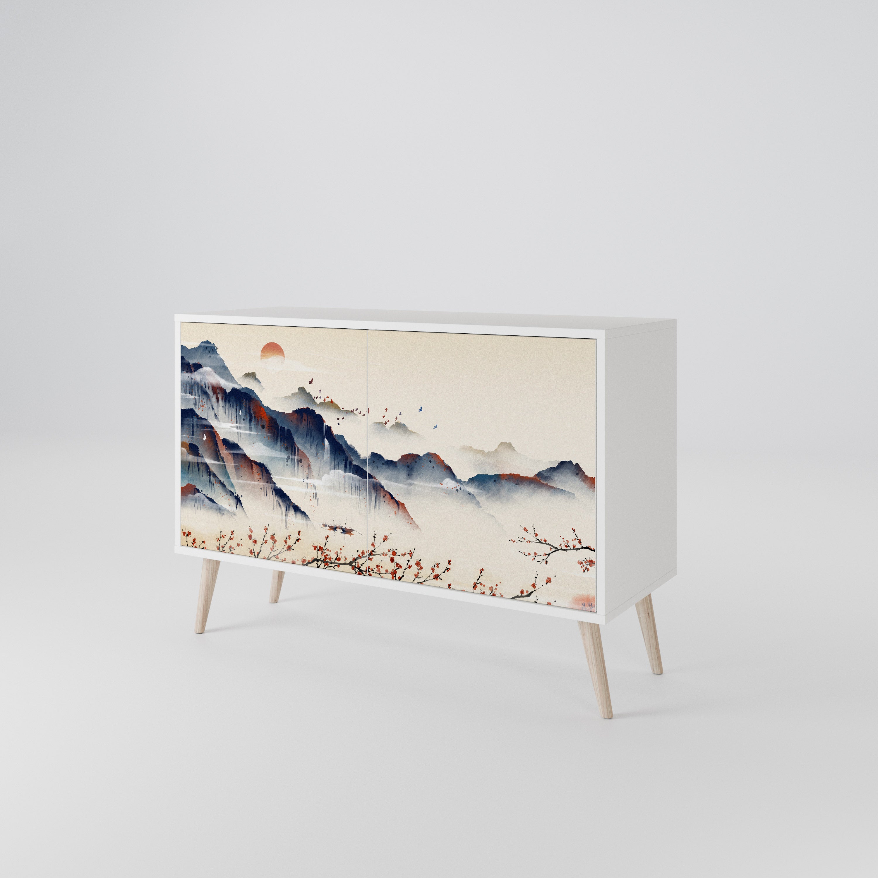JAPANESE LANDSCAPE Skänk med två dörrar