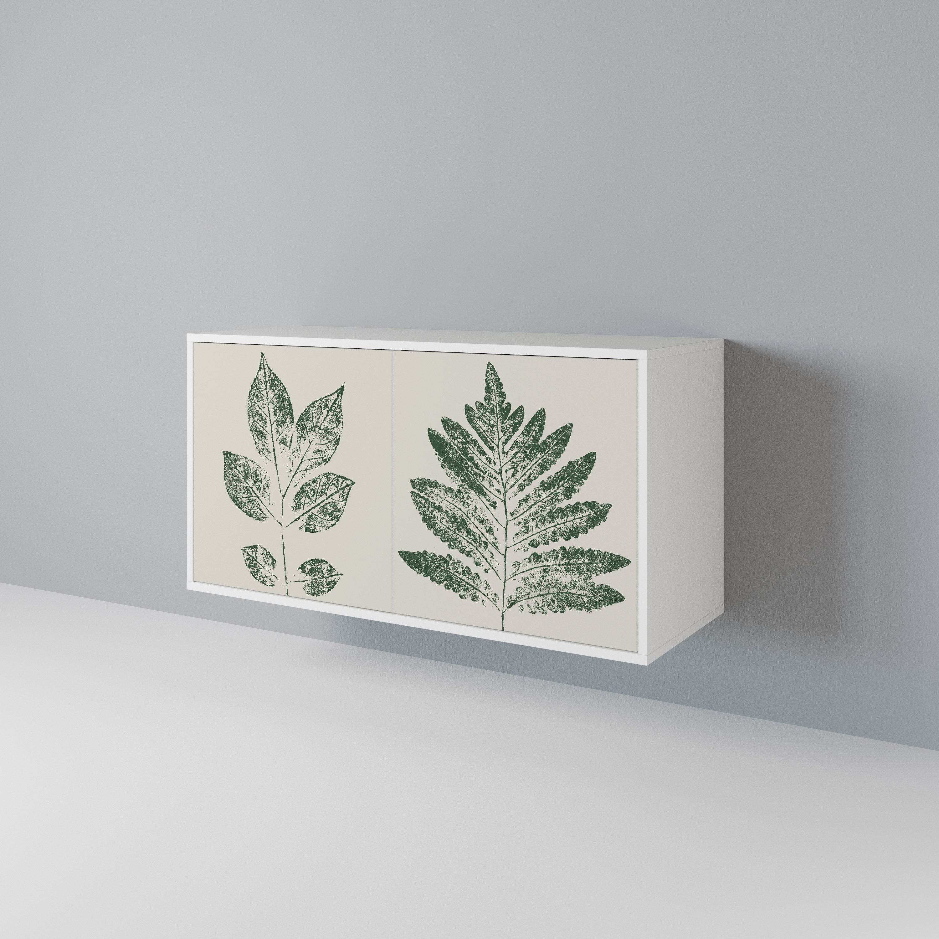 GREEN LEAFY STAMPS Skänk med två dörrar