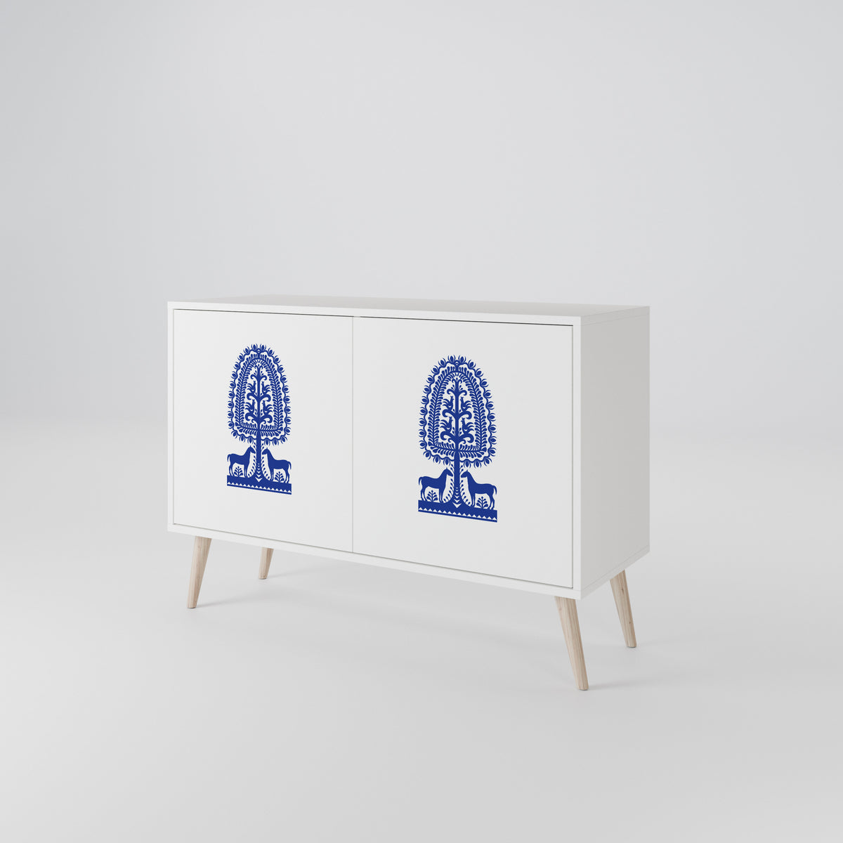 POLISH FOLK ART Skänk med två dörrar