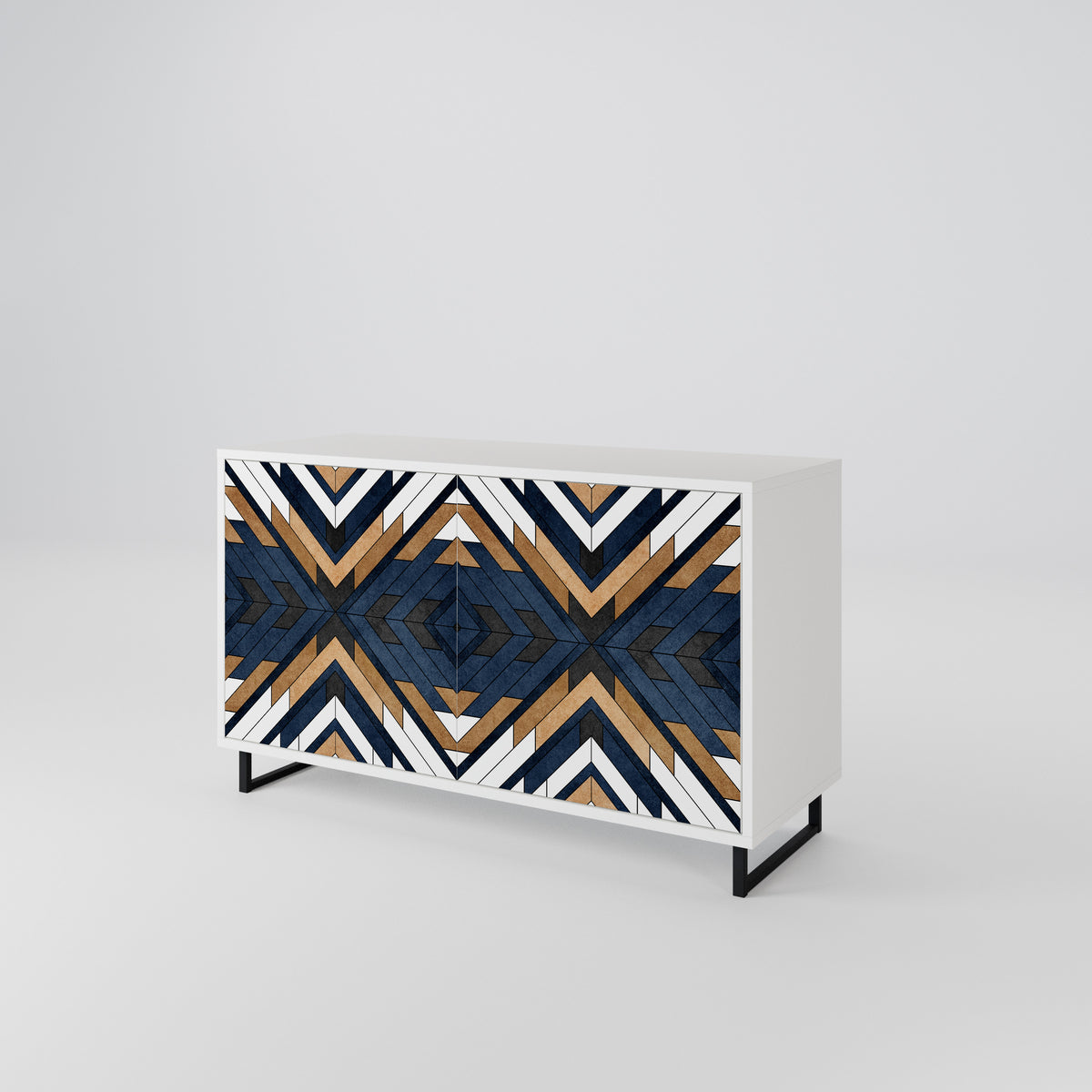 ARTFUL GEOMETRY Skänk med två dörrar