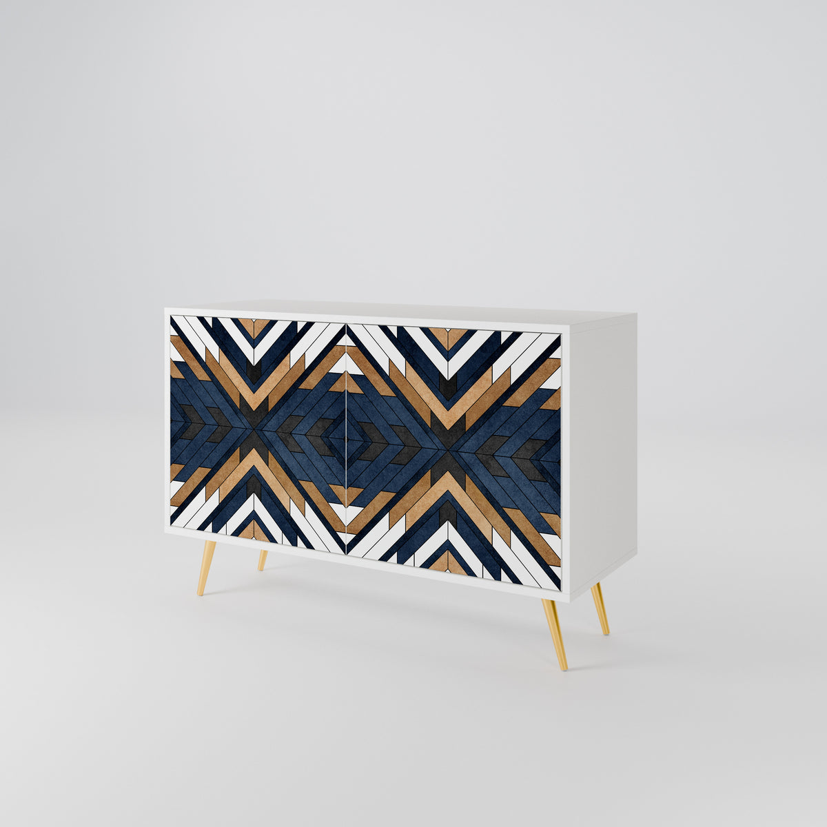 ARTFUL GEOMETRY Skänk med två dörrar