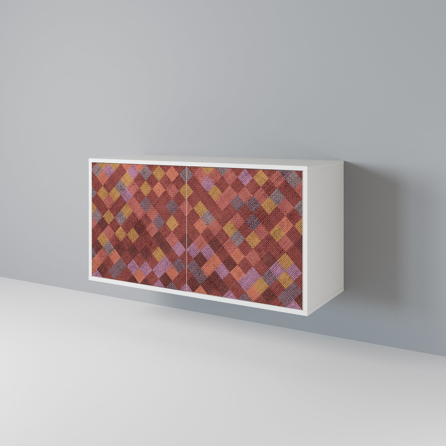 PAINTED SQUARES Skänk med två dörrar