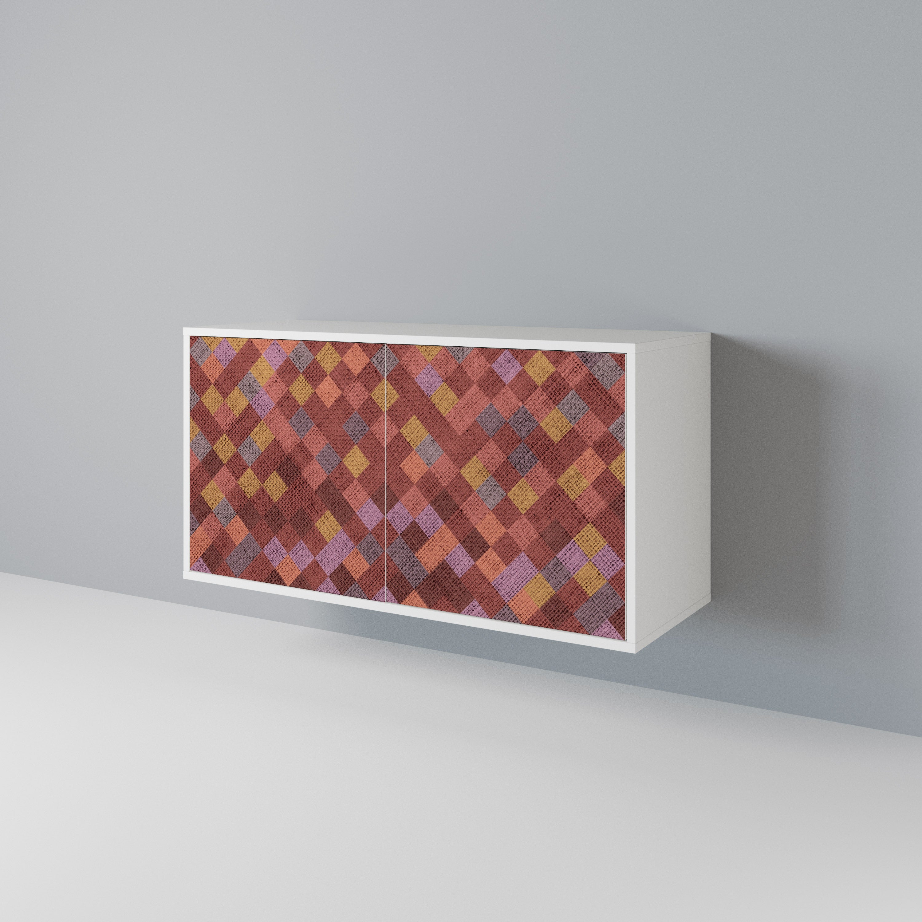 PAINTED SQUARES Skänk med två dörrar