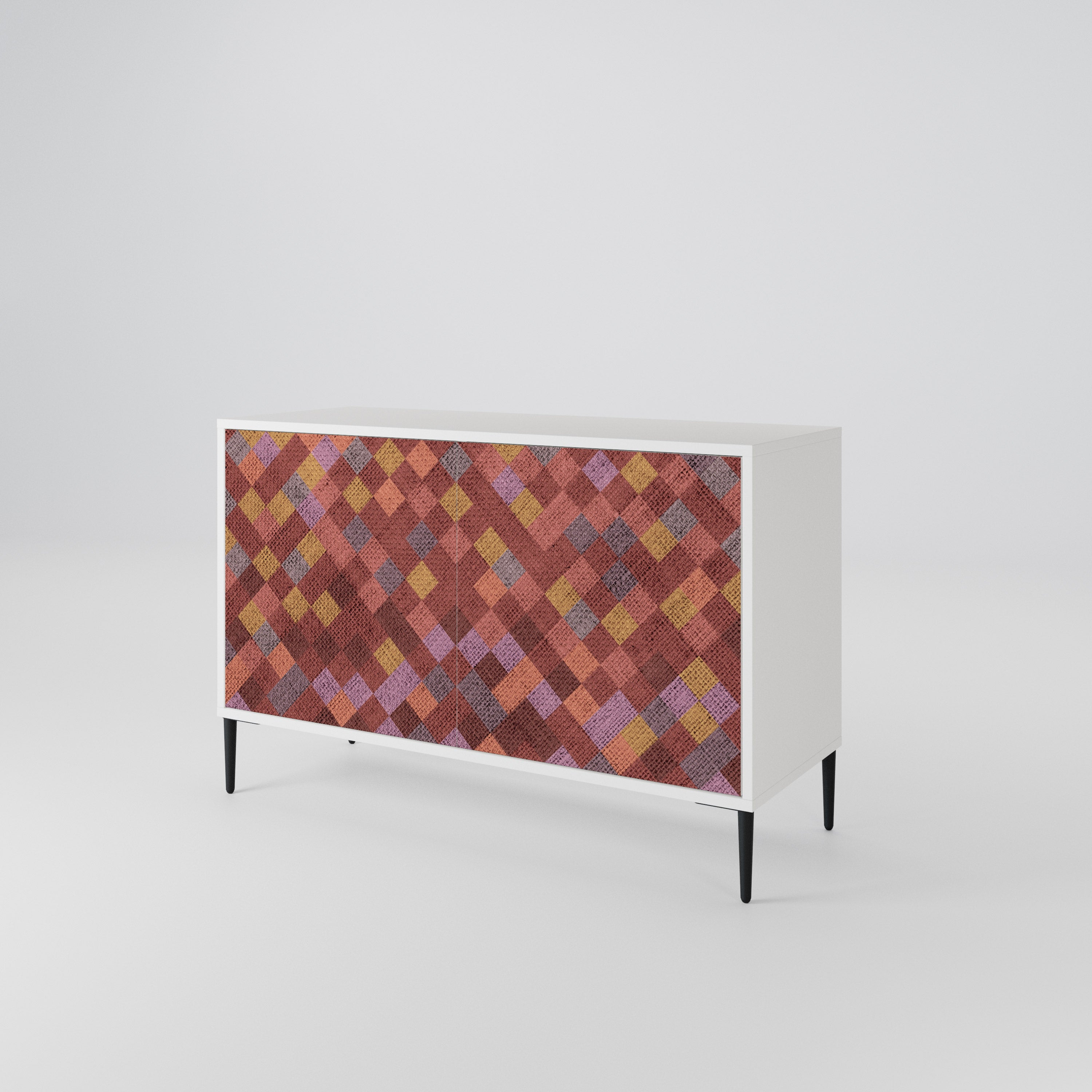 PAINTED SQUARES Skänk med två dörrar