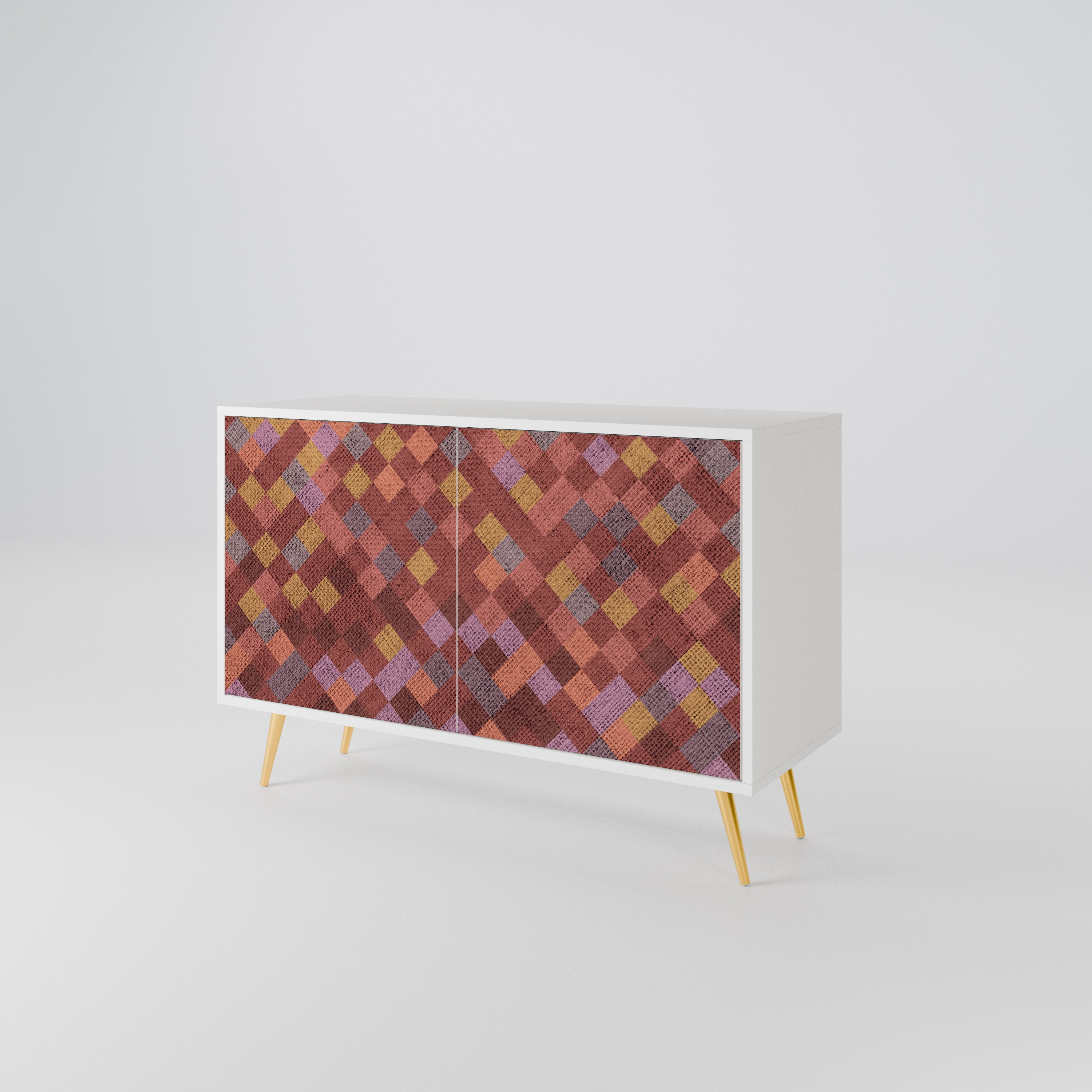 PAINTED SQUARES Skänk med två dörrar