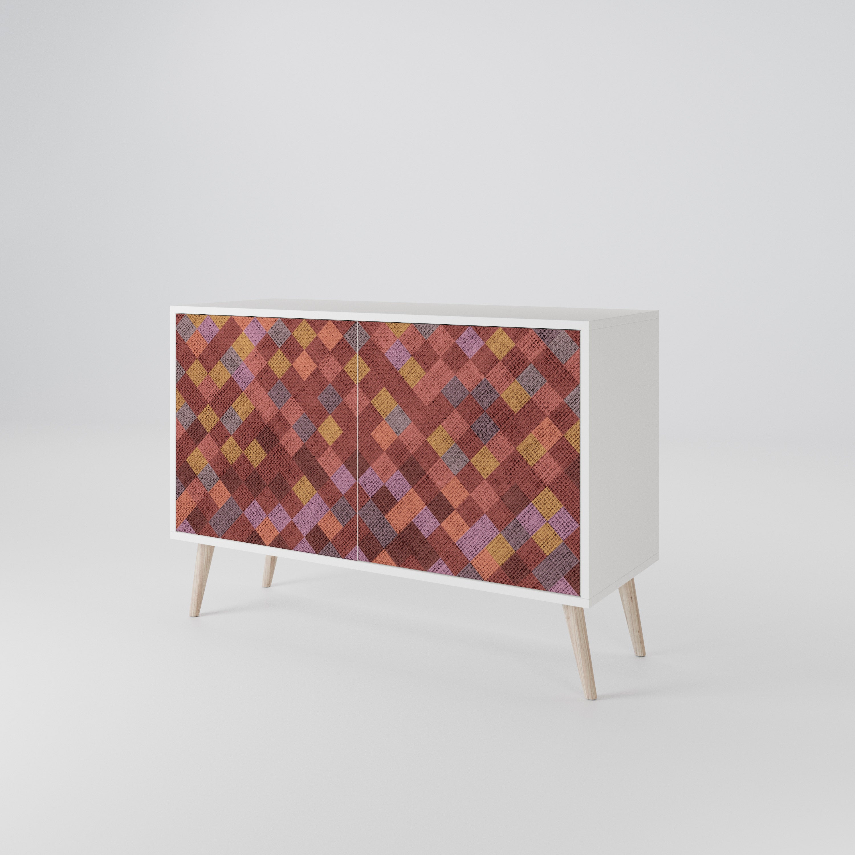 PAINTED SQUARES Skänk med två dörrar