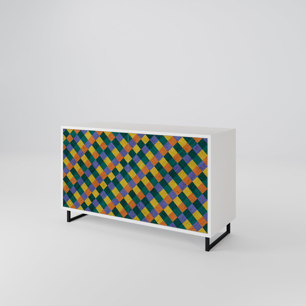 PAINTED SQUARES MIX 2-Door Sideboard