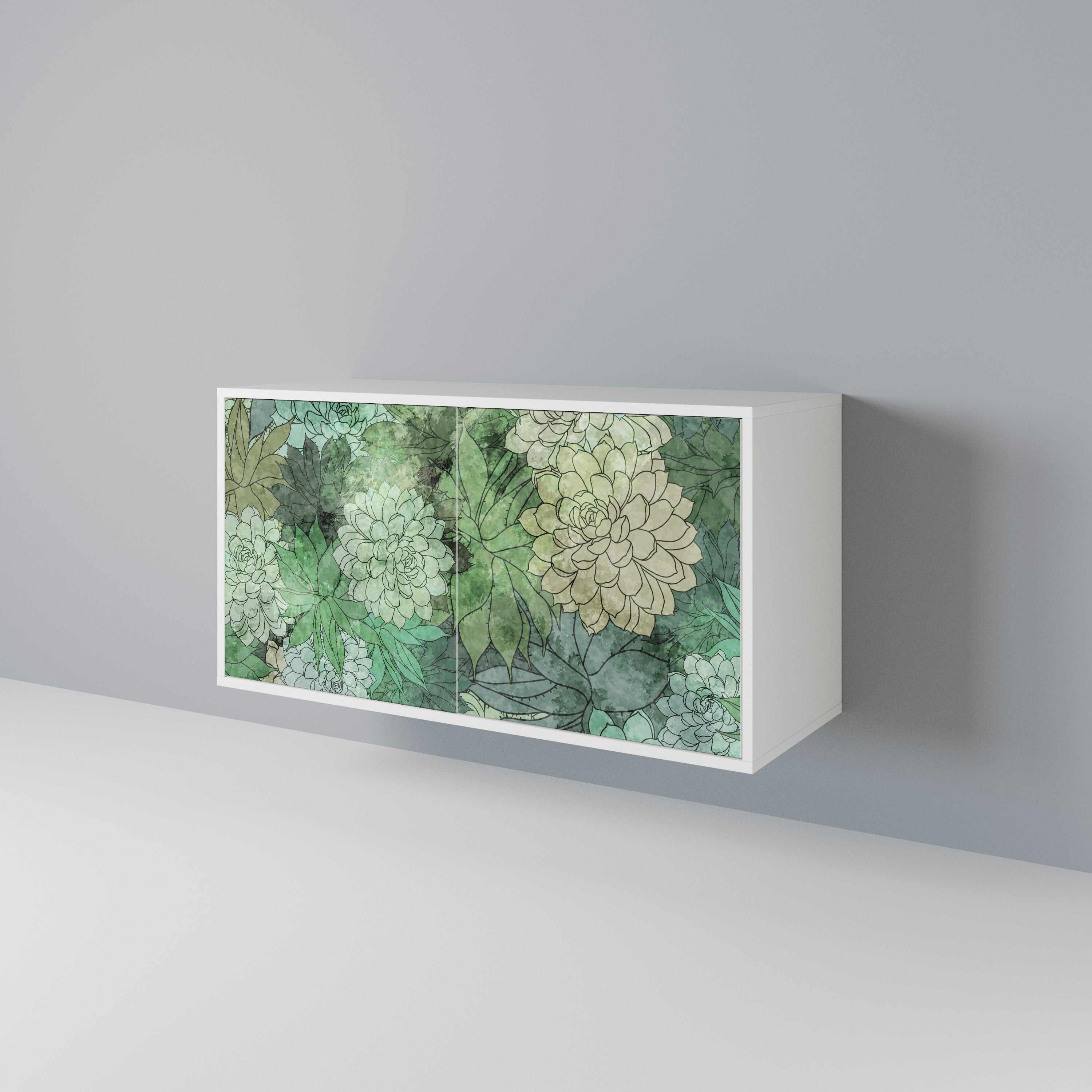 SUCCULENT CLUSTER Skänk med två dörrar