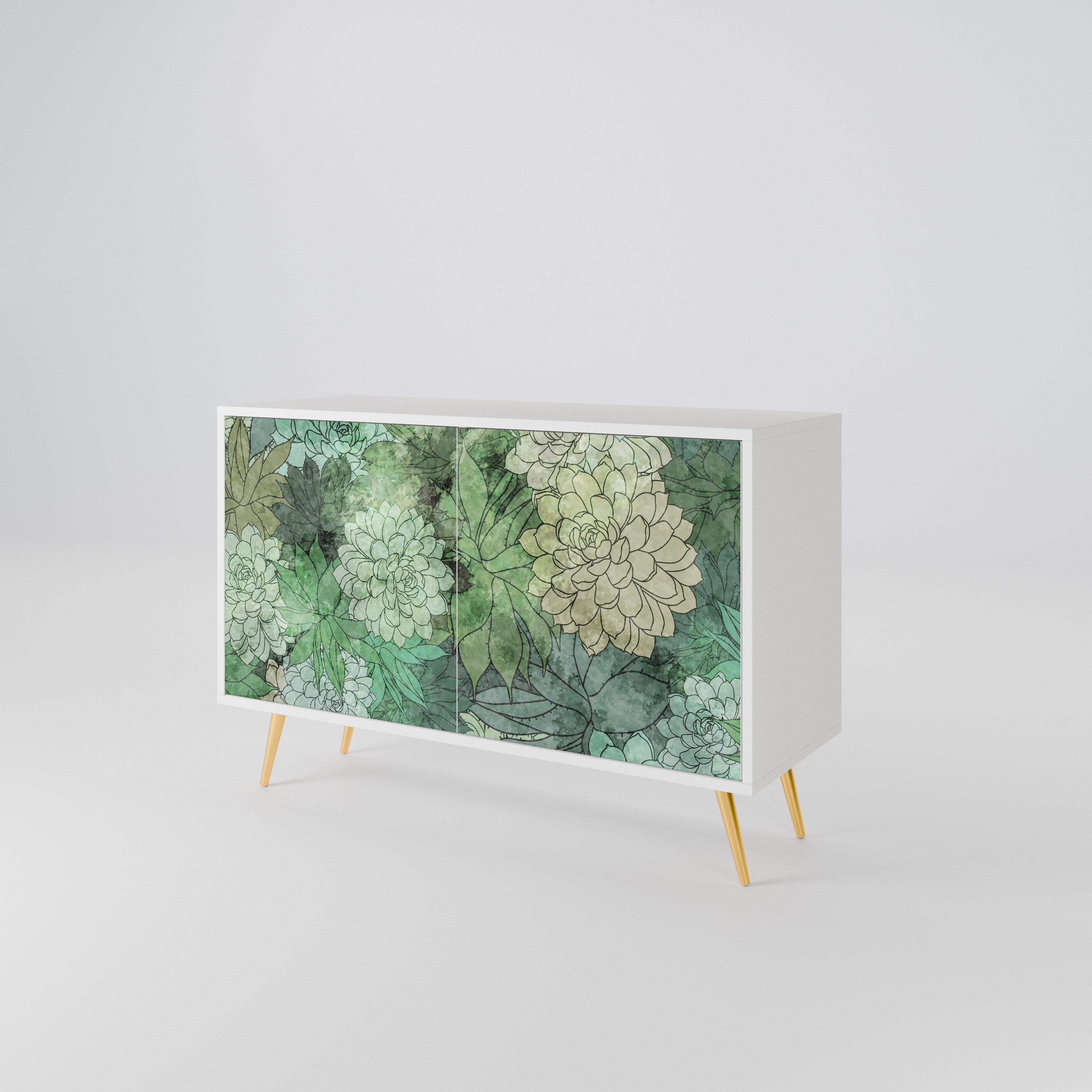 SUCCULENT CLUSTER Skänk med två dörrar