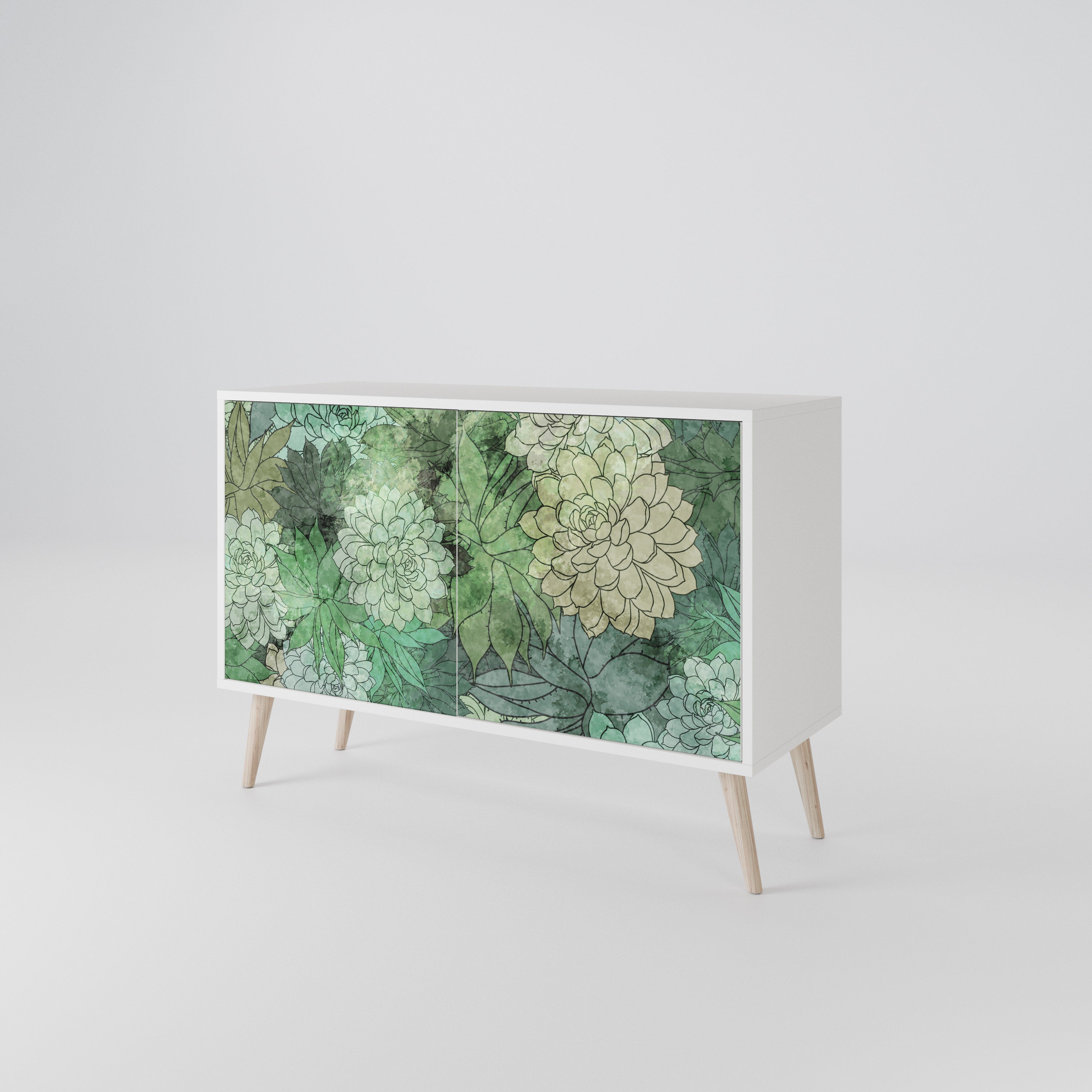 SUCCULENT CLUSTER Skänk med två dörrar