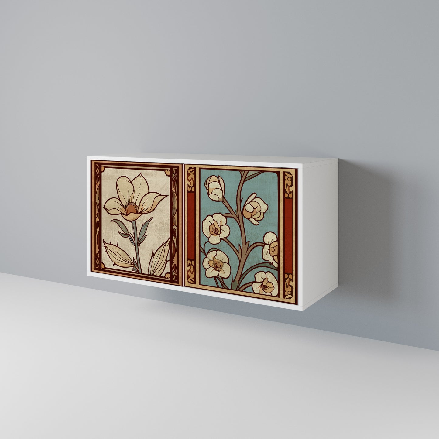 TIMELESS FLORA Skänk med två dörrar