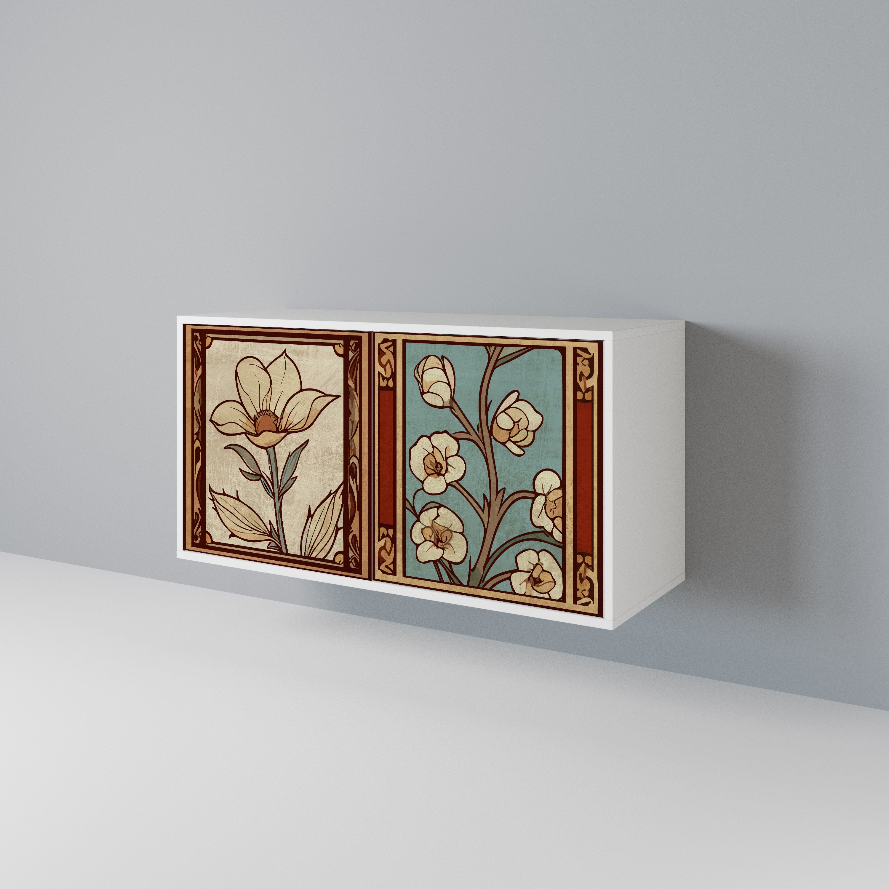 TIMELESS FLORA Skänk med två dörrar