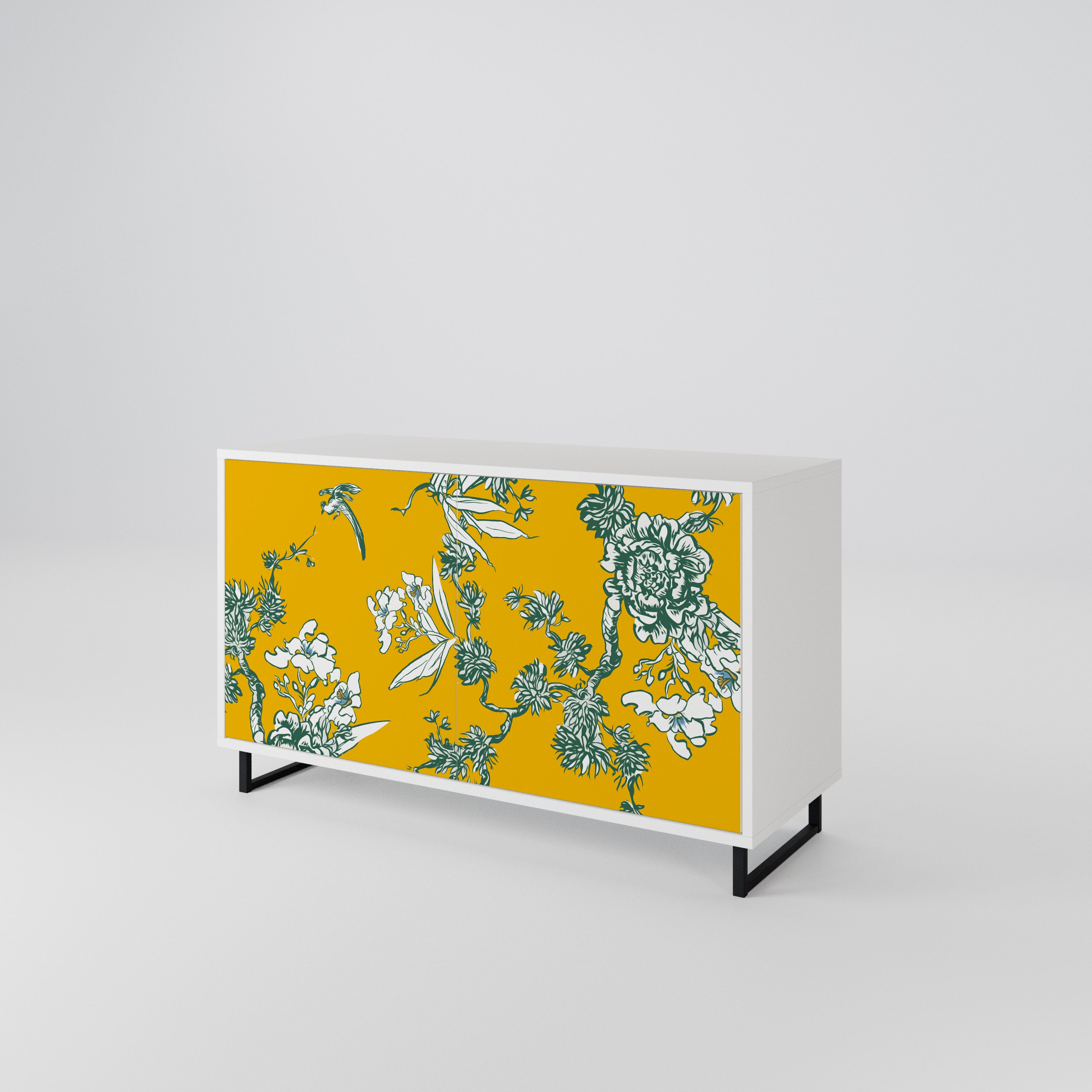 YELLOW CHINOISERIE Skänk med två dörrar