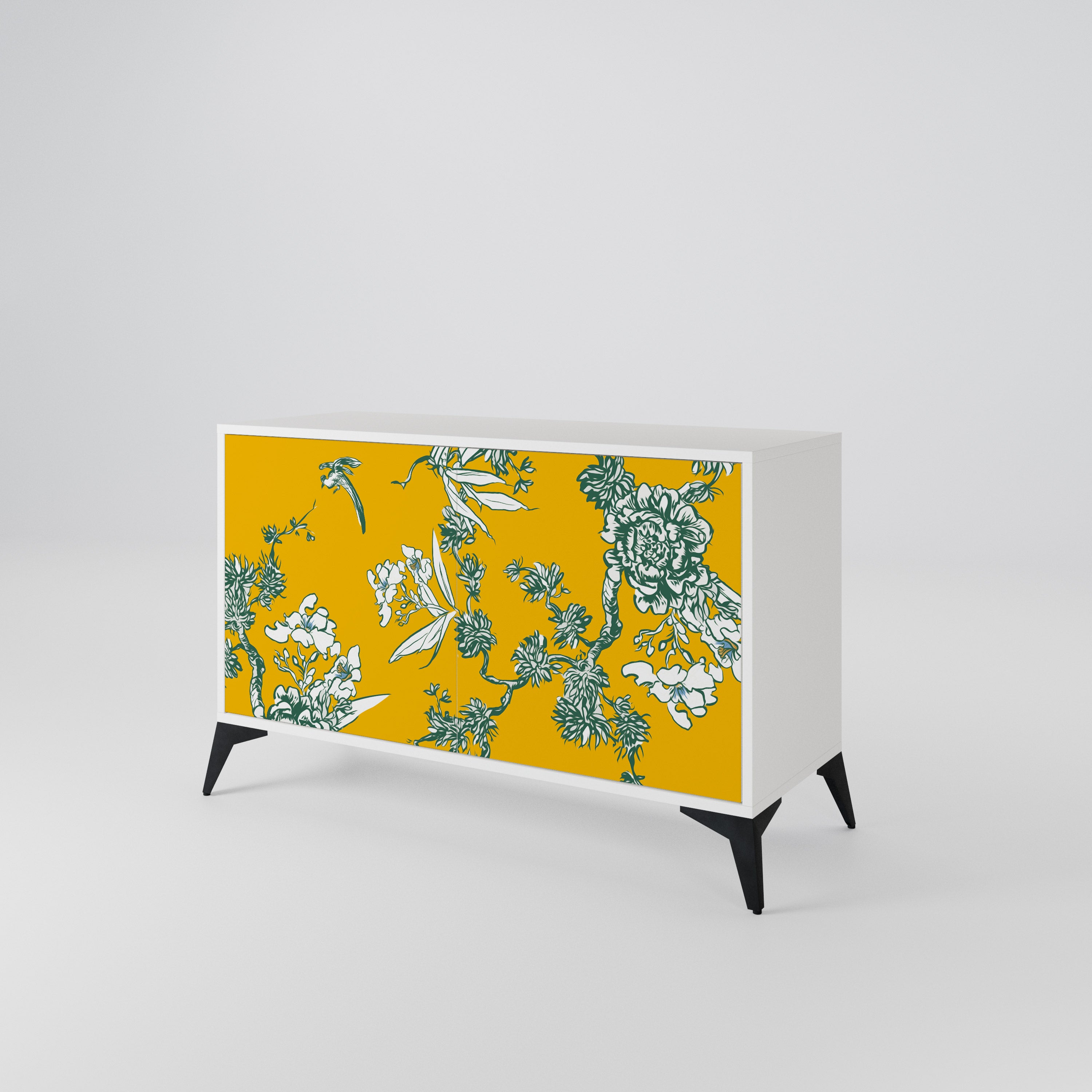 YELLOW CHINOISERIE Skänk med två dörrar