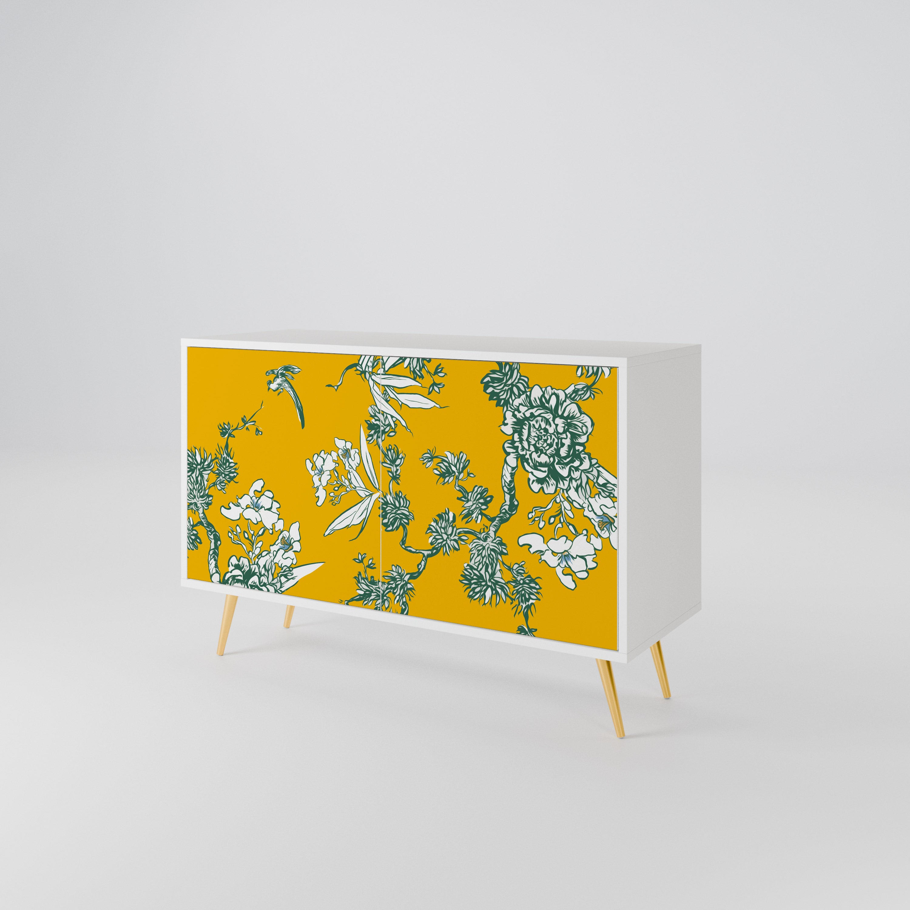 YELLOW CHINOISERIE Skänk med två dörrar