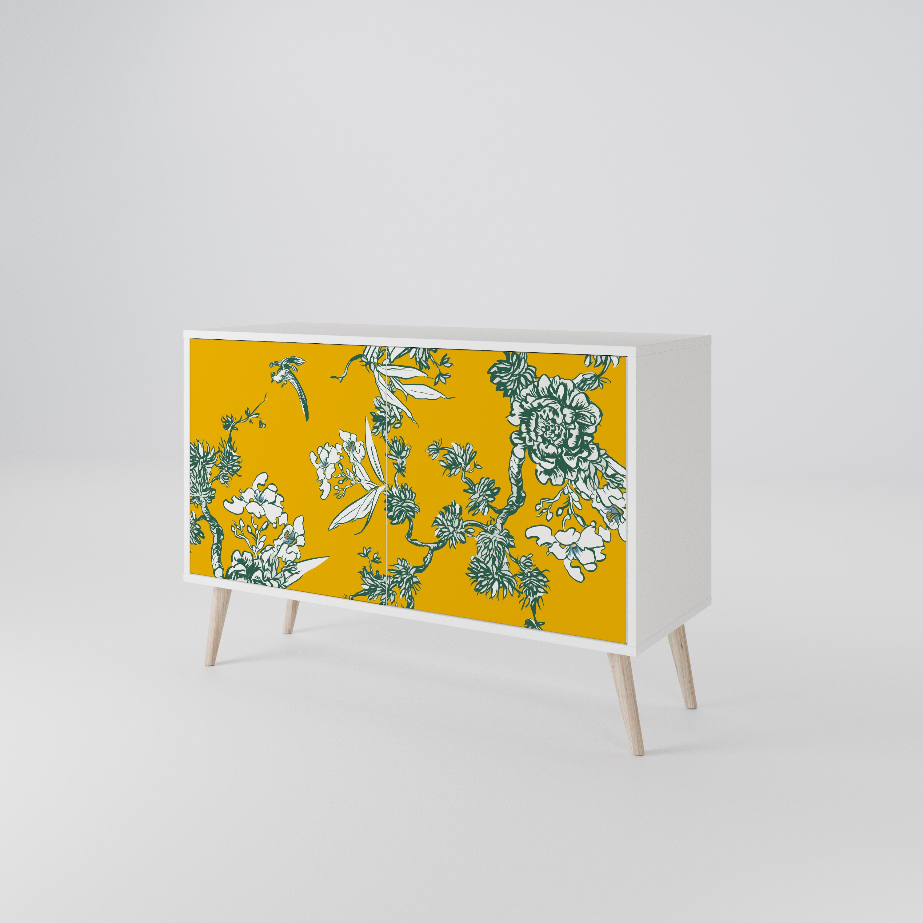 YELLOW CHINOISERIE Skänk med två dörrar