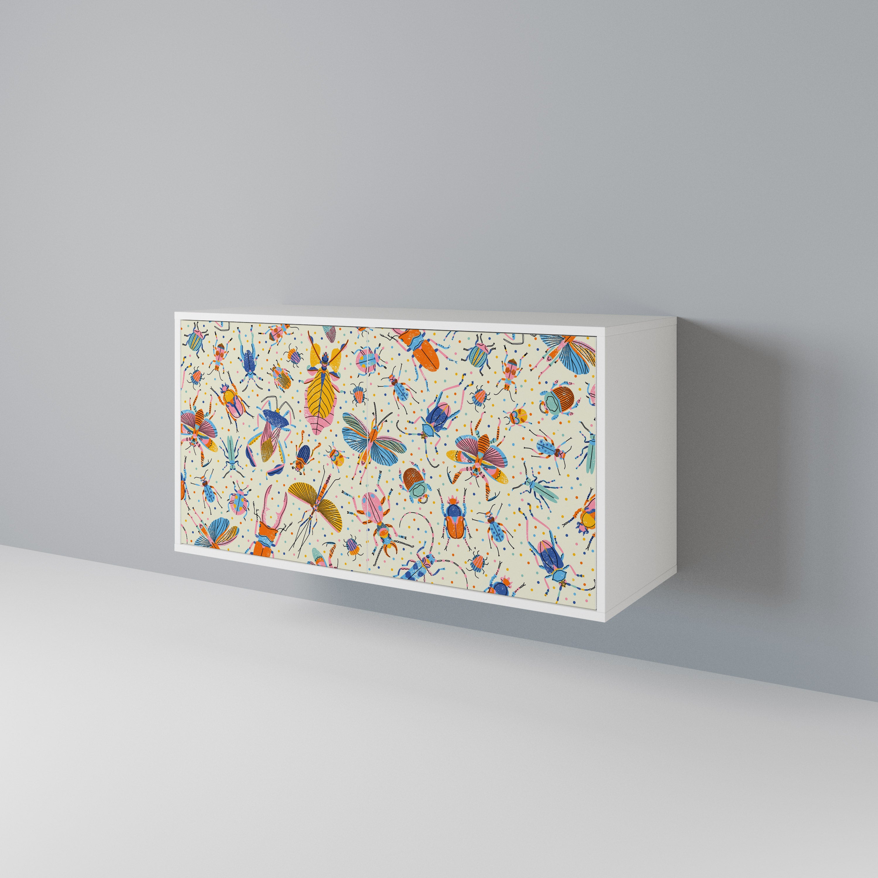 COLORFUL INSECTS Skänk med två dörrar
