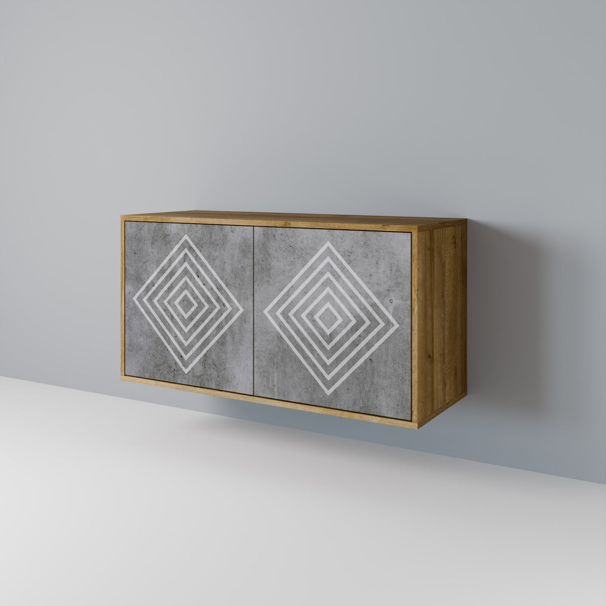 POLYGONAL ARTISTRY Skänk med två dörrar