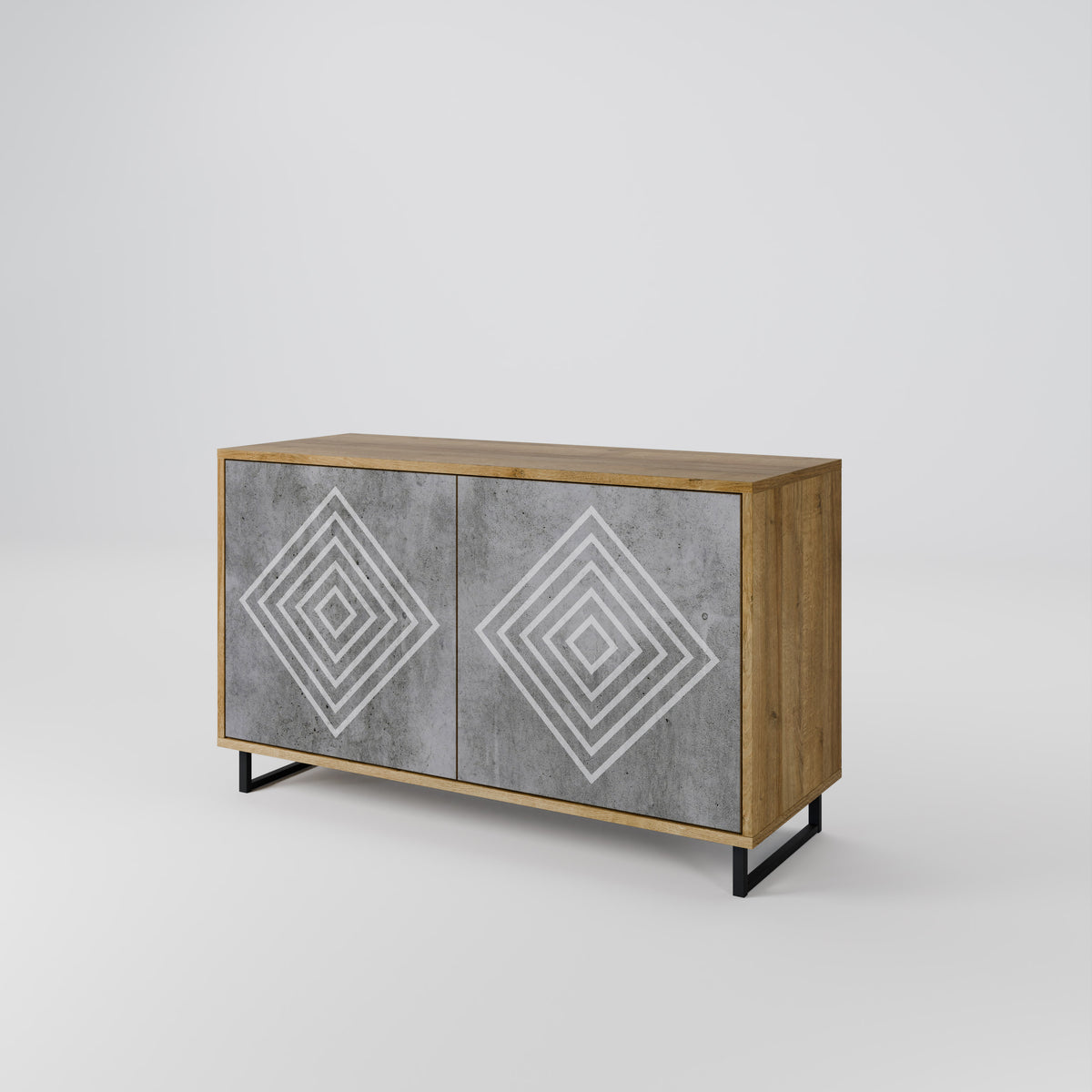 POLYGONAL ARTISTRY Skänk med två dörrar