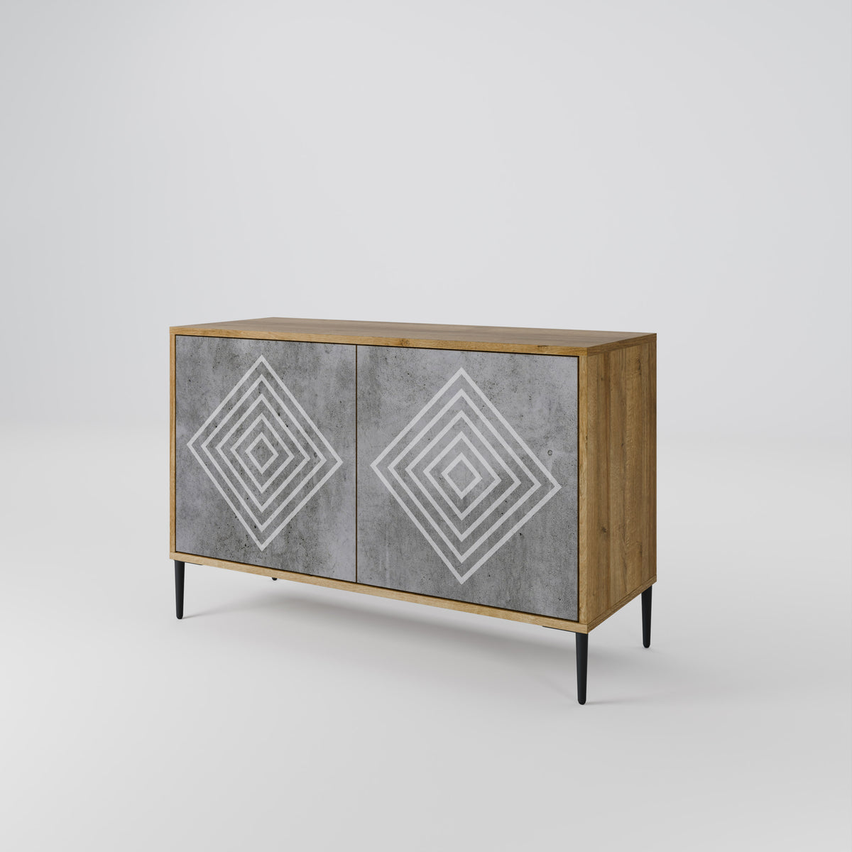 POLYGONAL ARTISTRY Skänk med två dörrar
