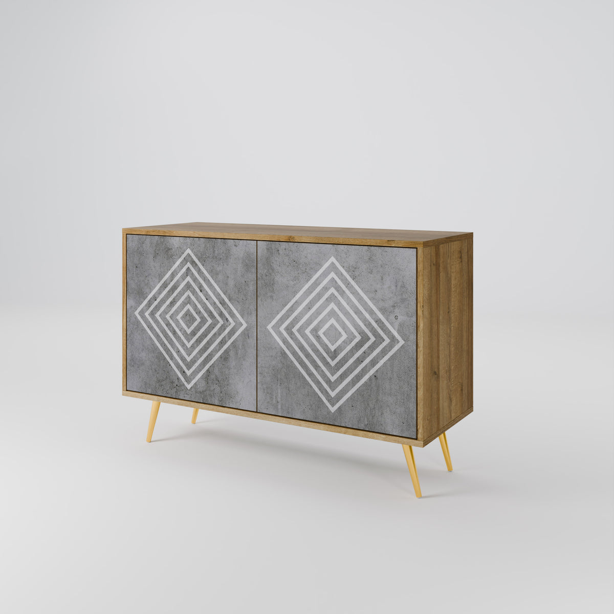 POLYGONAL ARTISTRY Skänk med två dörrar