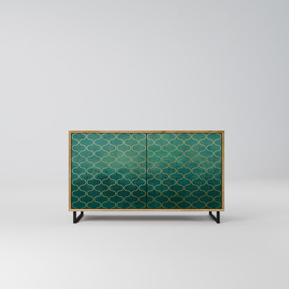 TESSELATED GREENERY 2-Door Sideboard in Oak Effect
