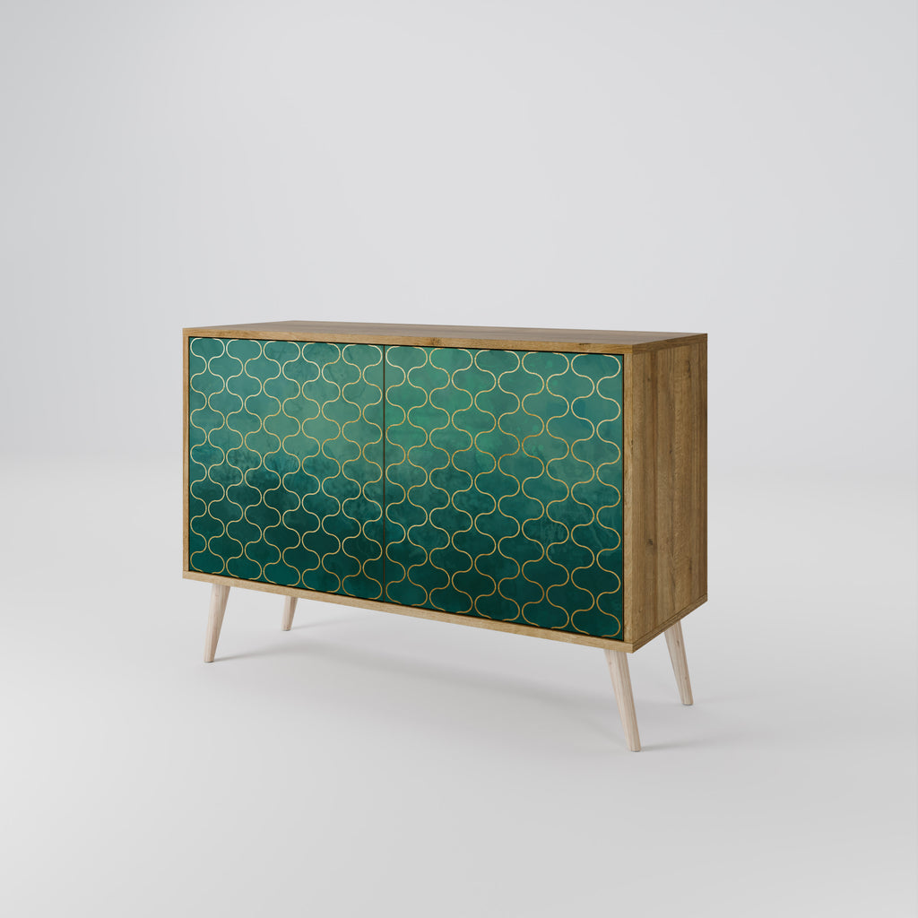 TESSELATED GREENERY 2-Door Sideboard in Oak Effect