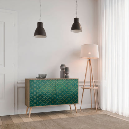 TESSELATED GREENERY 2-Door Sideboard in Oak Effect