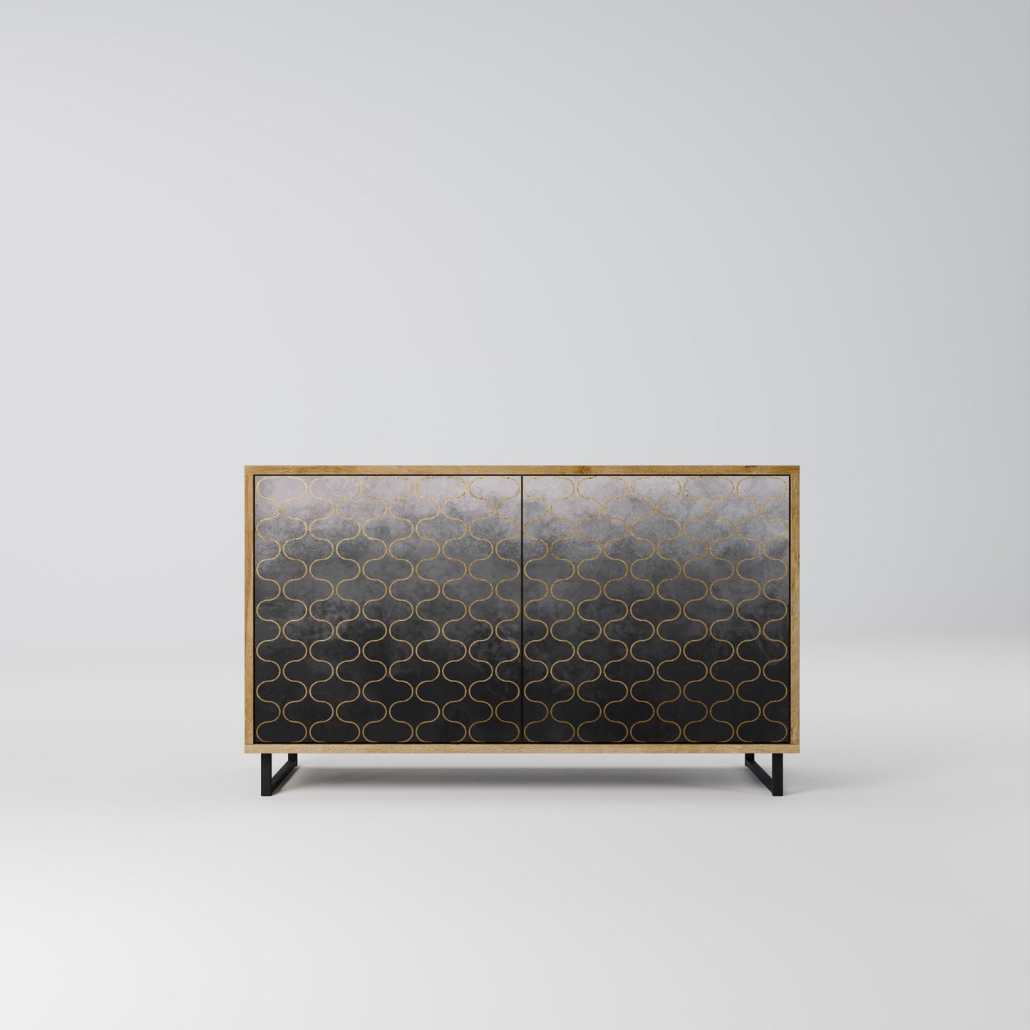 TESSELATED GRAYISH 2-Door Sideboard in Oak Effect