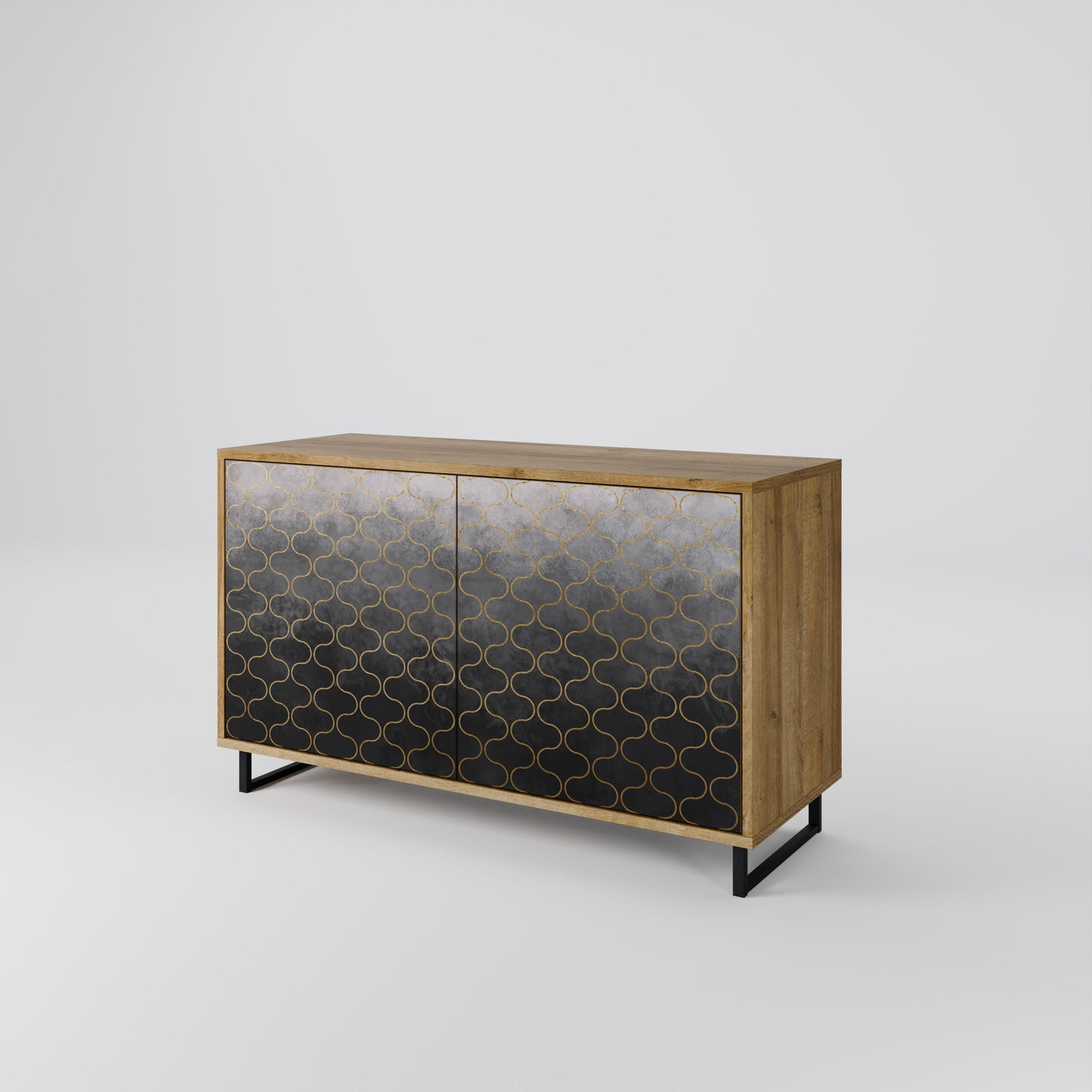 TESSELATED GRAYISH 2-Door Sideboard in Oak Effect