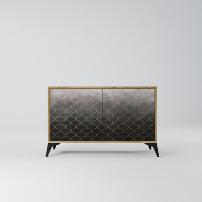 TESSELATED GRAYISH 2-Door Sideboard in Oak Effect