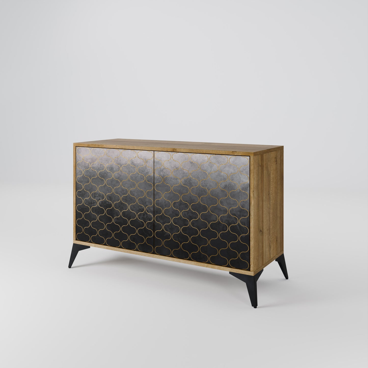 TESSELATED GRAYISH 2-Door Sideboard in Oak Effect