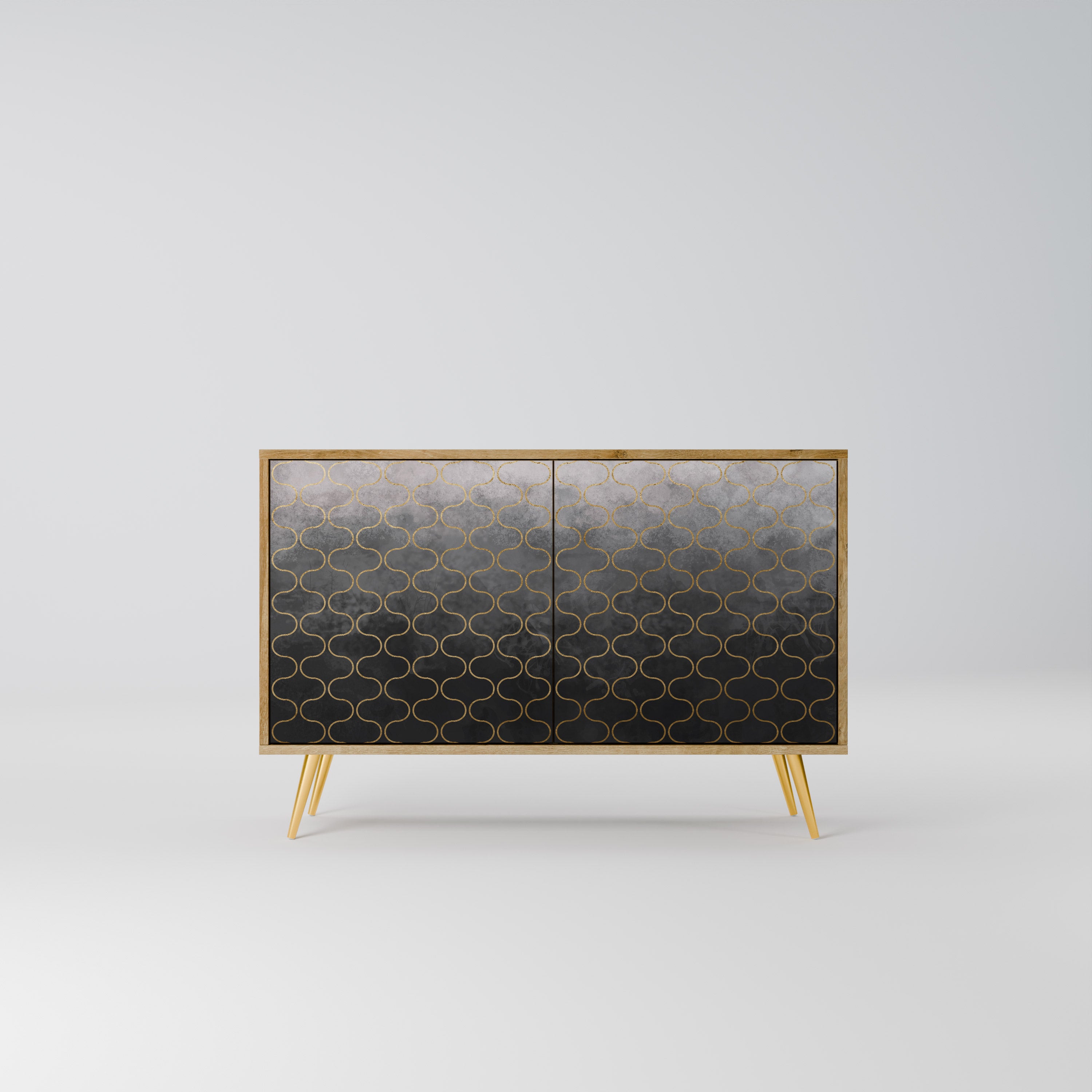 TESSELATED GRAYISH 2-Door Sideboard in Oak Effect