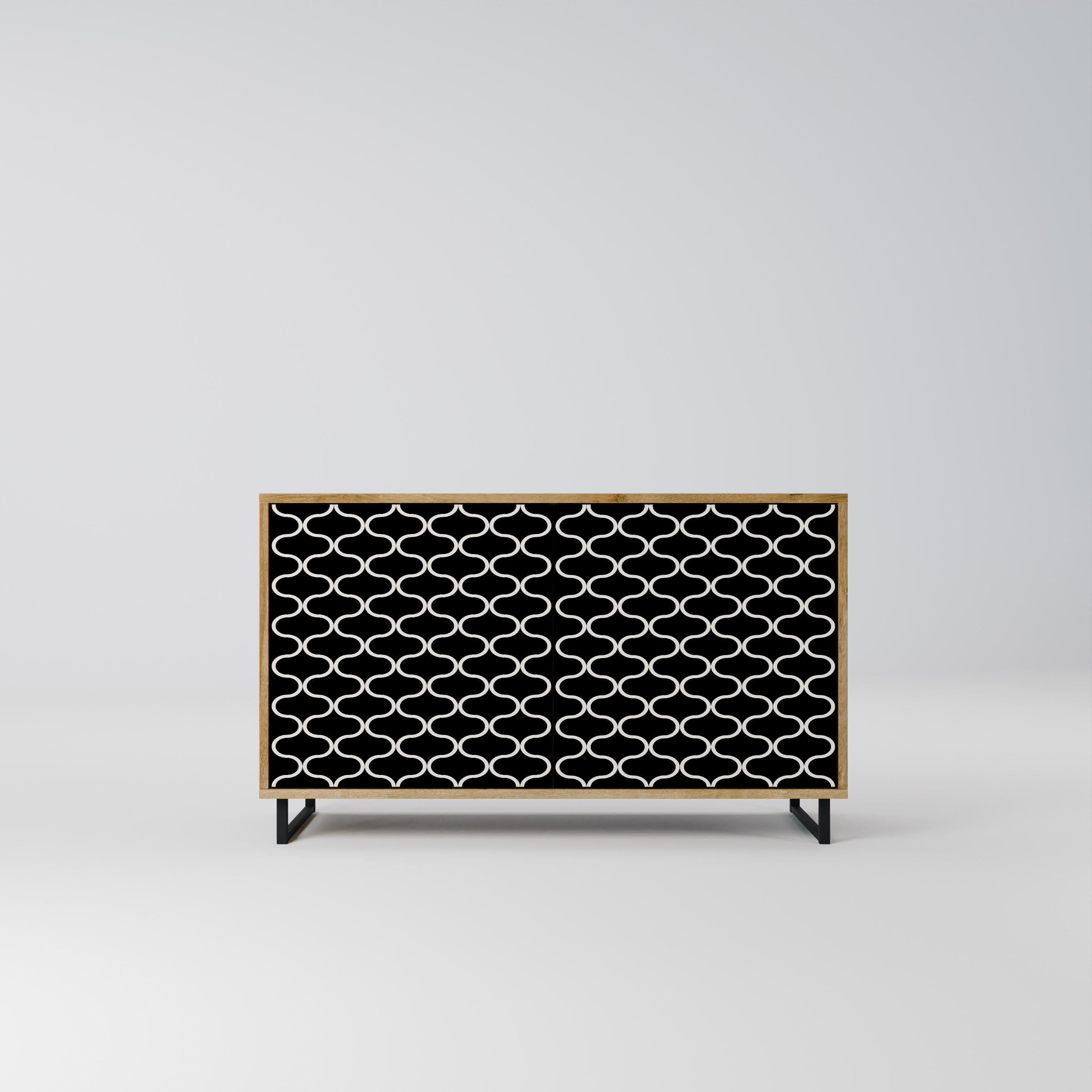 TESSELATED BLACKNESS 2-Door Sideboard in Oak Effect