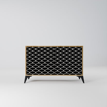 TESSELATED BLACKNESS 2-Door Sideboard in Oak Effect