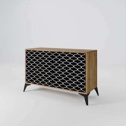 TESSELATED BLACKNESS 2-Door Sideboard in Oak Effect