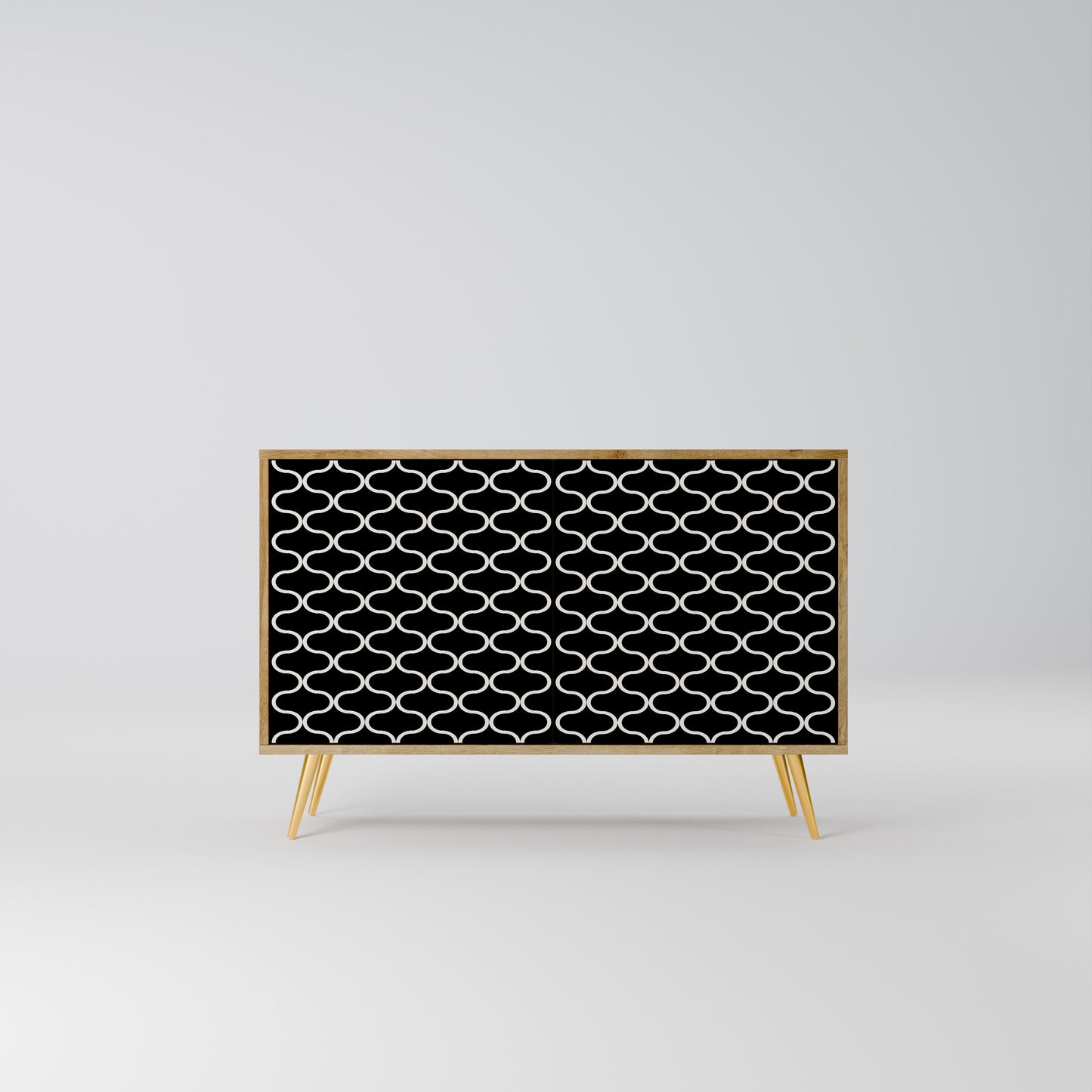 TESSELATED BLACKNESS 2-Door Sideboard in Oak Effect