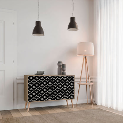 TESSELATED BLACKNESS 2-Door Sideboard in Oak Effect
