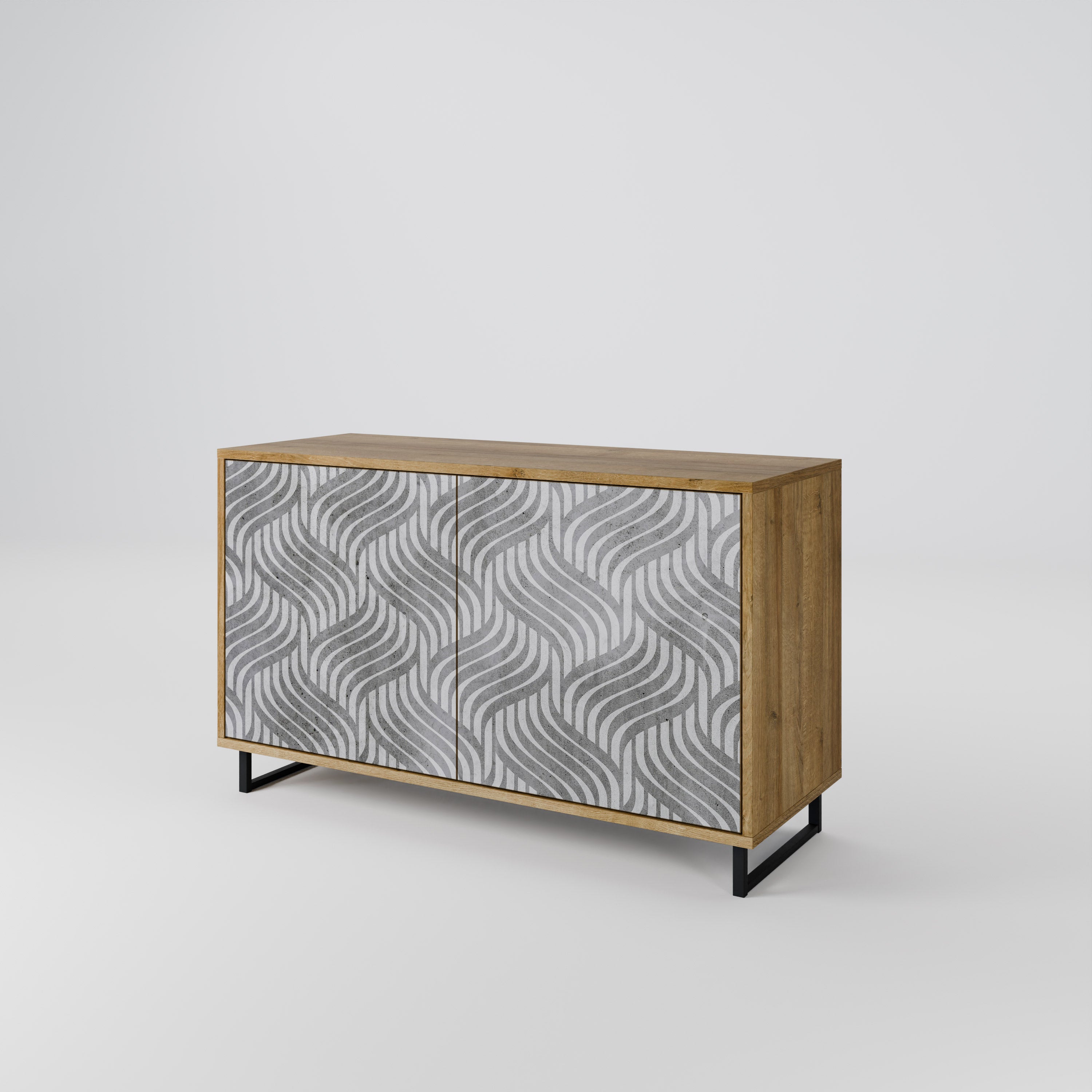 CONCRETE MOVEMENT 2-Door Sideboard in Oak Effect