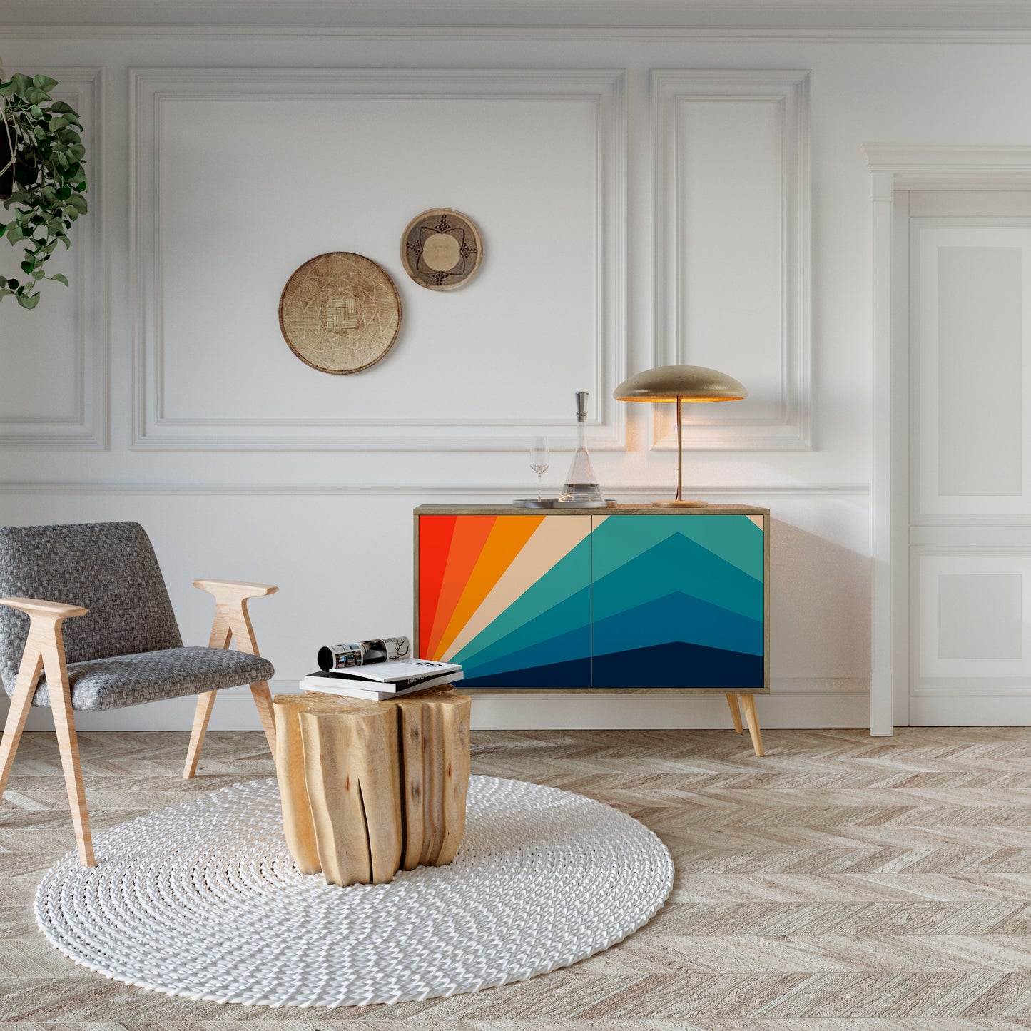PRISM CONCUSSION 2-Door Sideboard in Oak Effect