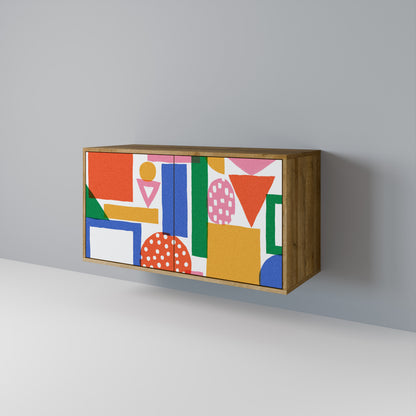 GEOMETRIC GLIMMER Skänk med två dörrar