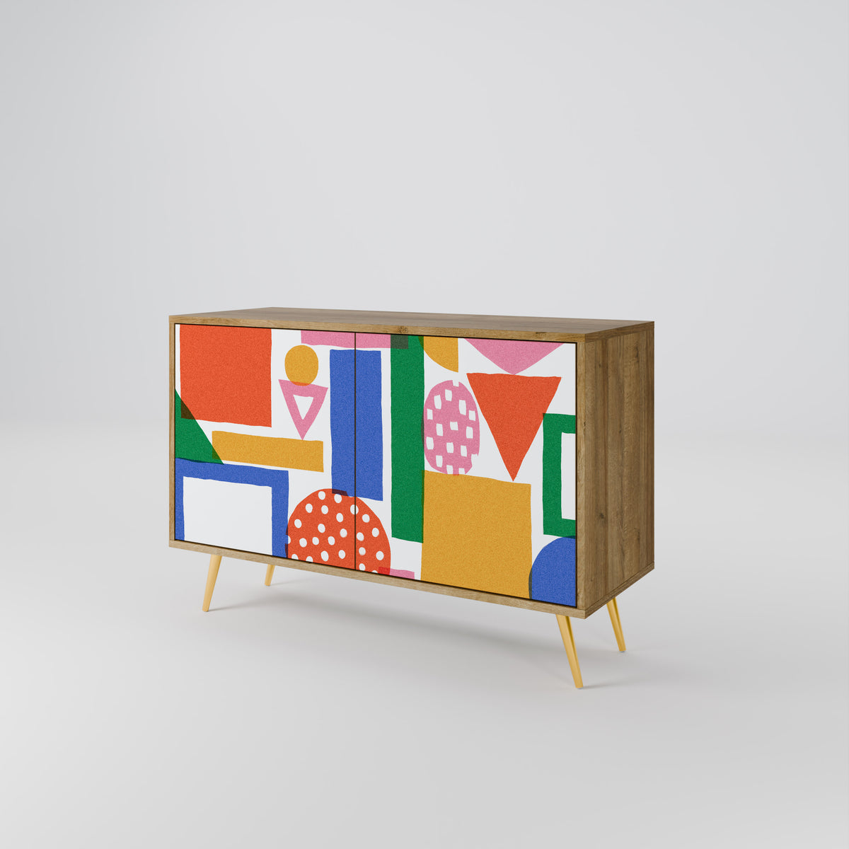 GEOMETRIC GLIMMER Skänk med två dörrar