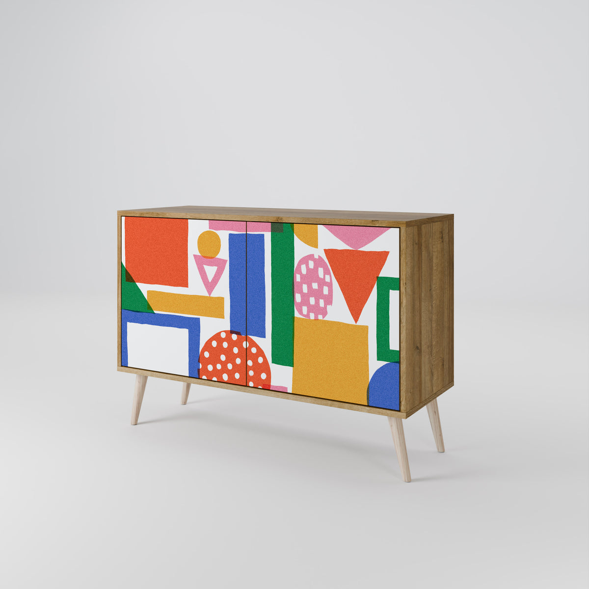 GEOMETRIC GLIMMER Skänk med två dörrar
